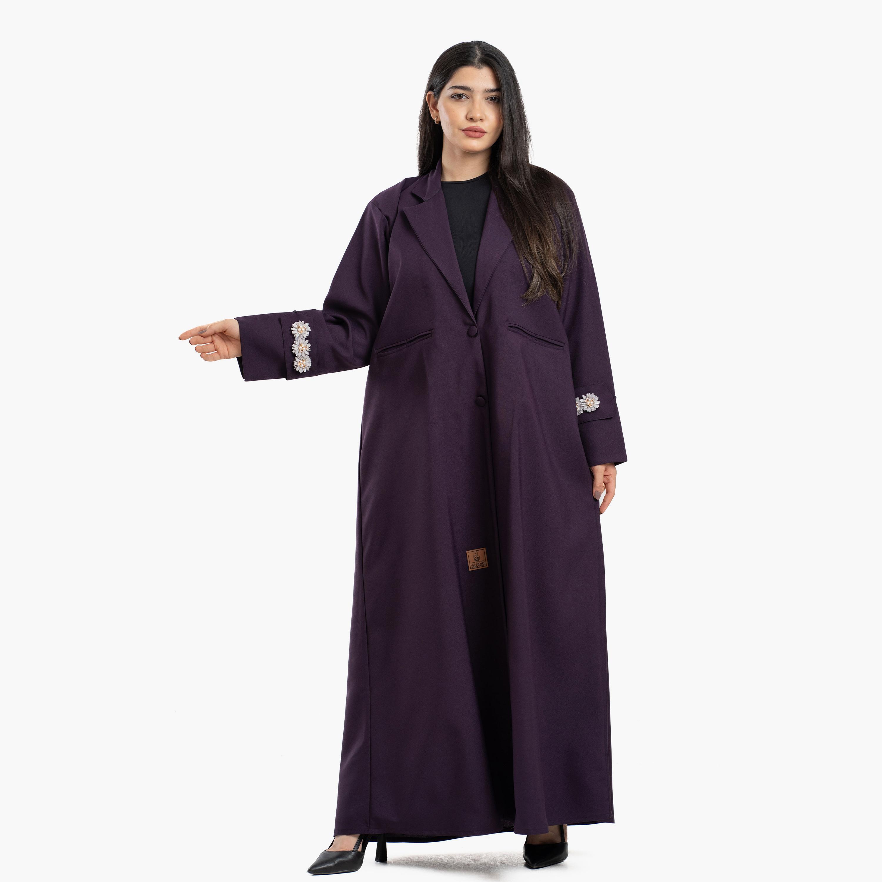 Zahiyh Lapel Collar Blazer Style Women's Abaya-women-arabicclothing-abayas-image-2