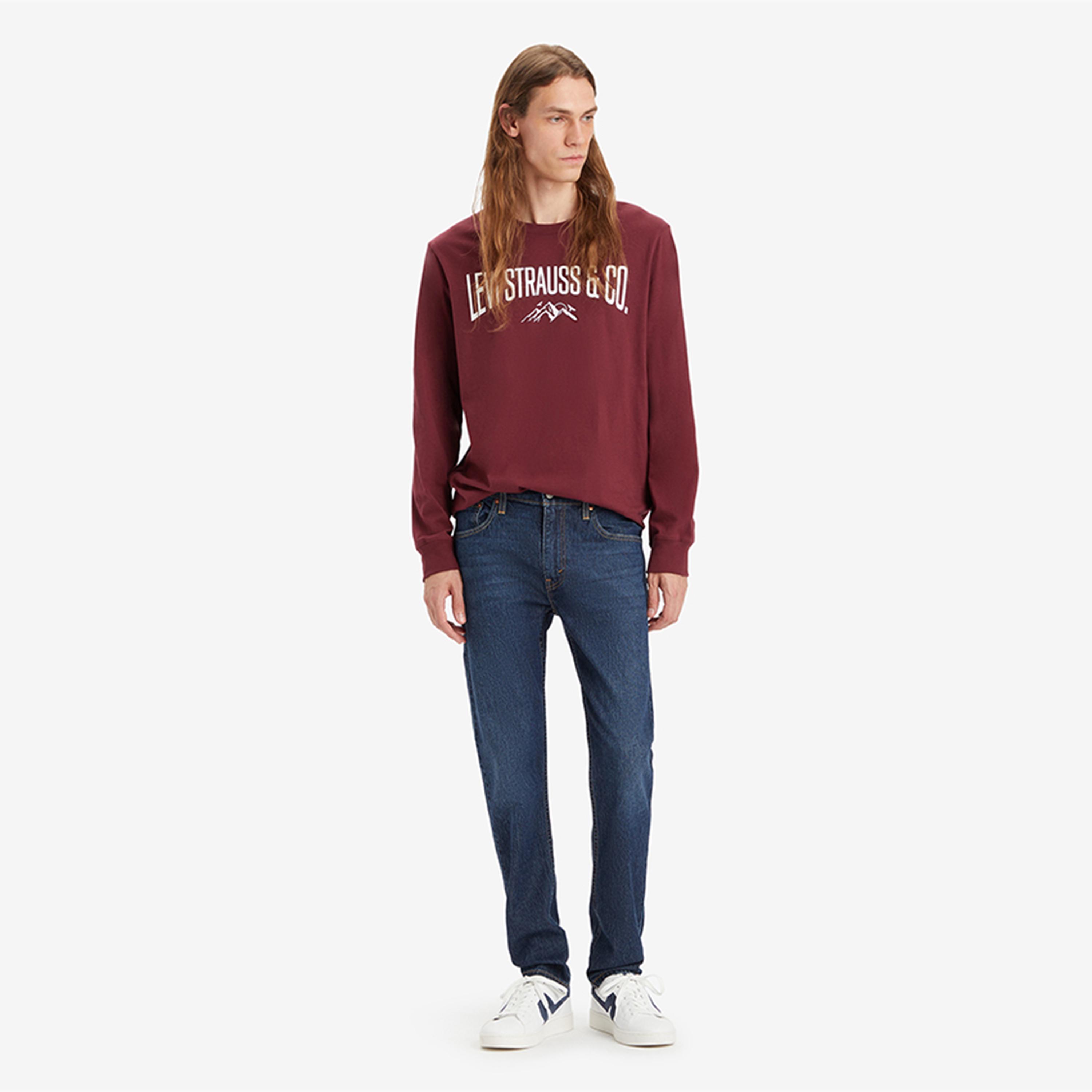 ليفايز- بنطلون جينز512 للرجال قصة مستقيمة  خصر متوسط الارتفاع لون أزرق-men-clothing-bottoms-jeans-image-2