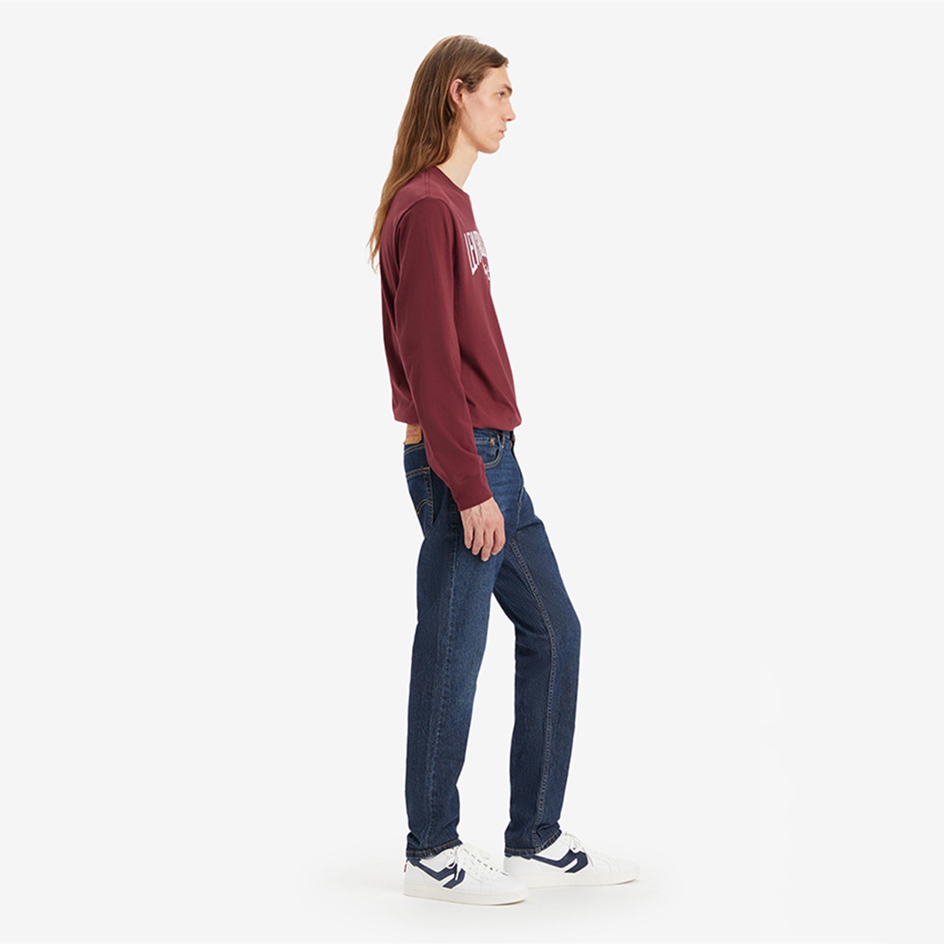 ليفايز- بنطلون جينز512 للرجال قصة مستقيمة  خصر متوسط الارتفاع لون أزرق-men-clothing-bottoms-jeans-image-3