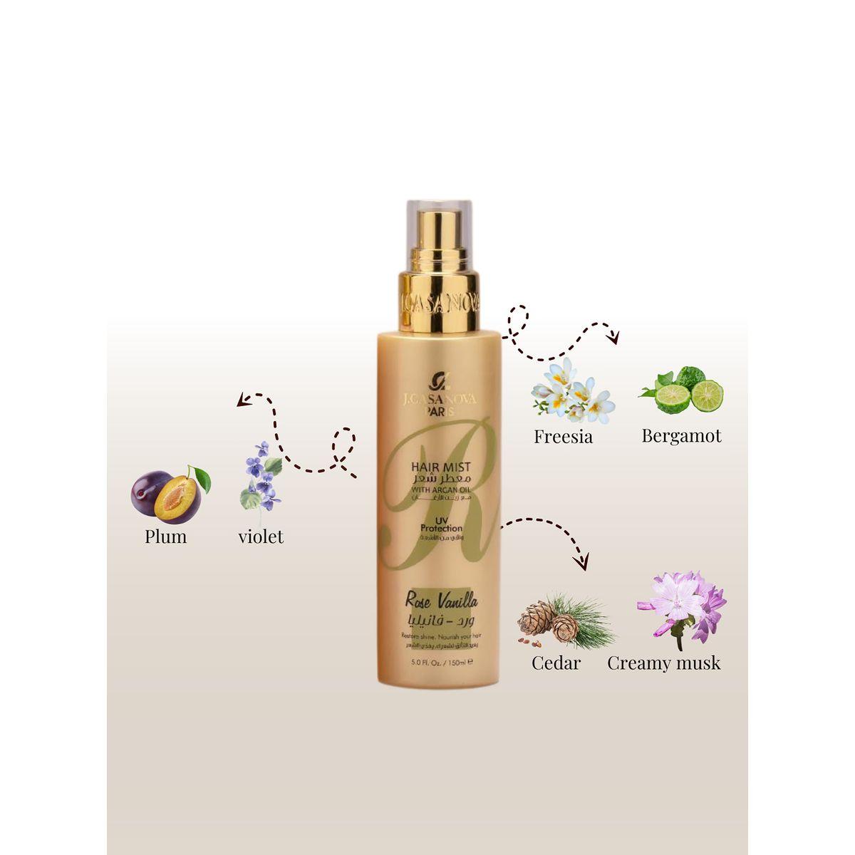 J.CASANOVA Rose Vanilla Hair Mist with Argan Oil, 150ml-beautyandpersonalcare-fragrance-women-image-3