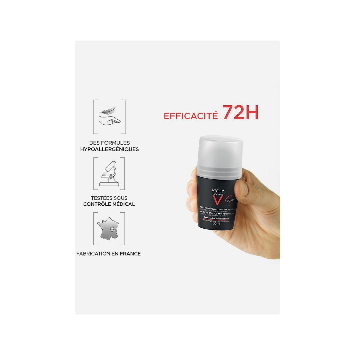 Vichy 72HR Antiperspirant Deodorant Extreme Control Roll-On 50ml-beautyandpersonalcare-fragrance-men-image-5