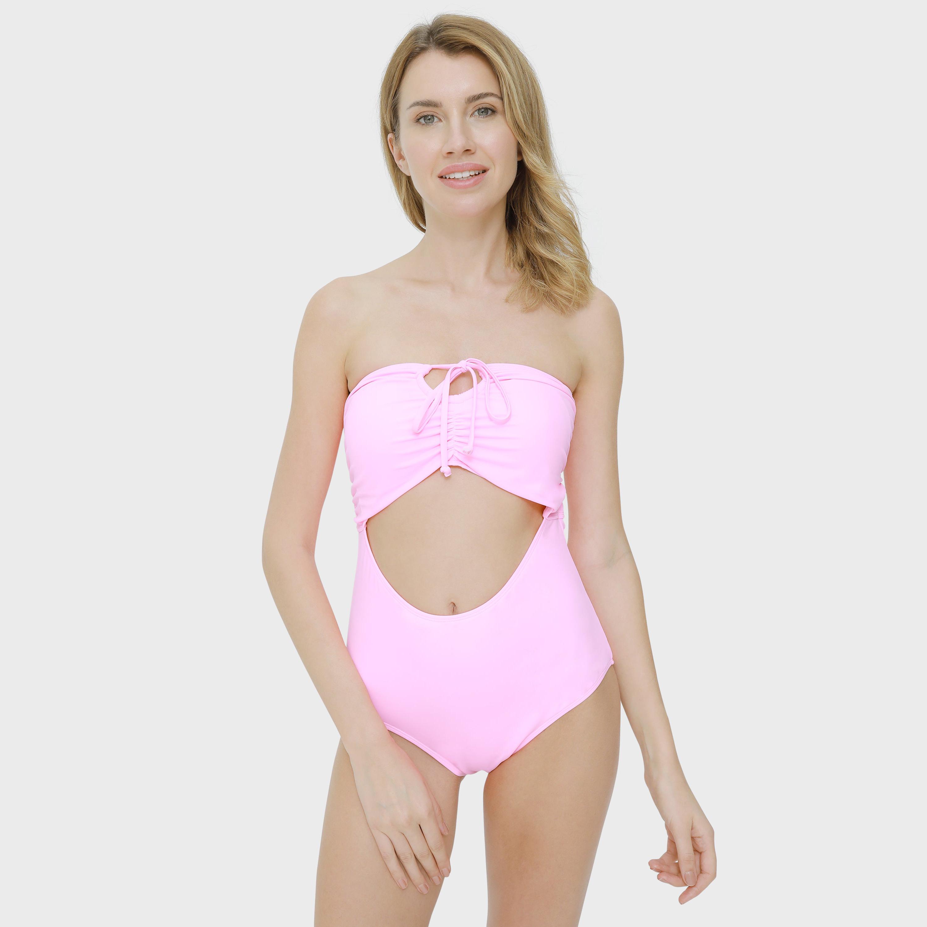 ملابس سباحة نسائية تريند بدون حمالات وبدون أكمام سادة من لا سينزا-women-clothing-swimandbeach-swimsuits-image-1
