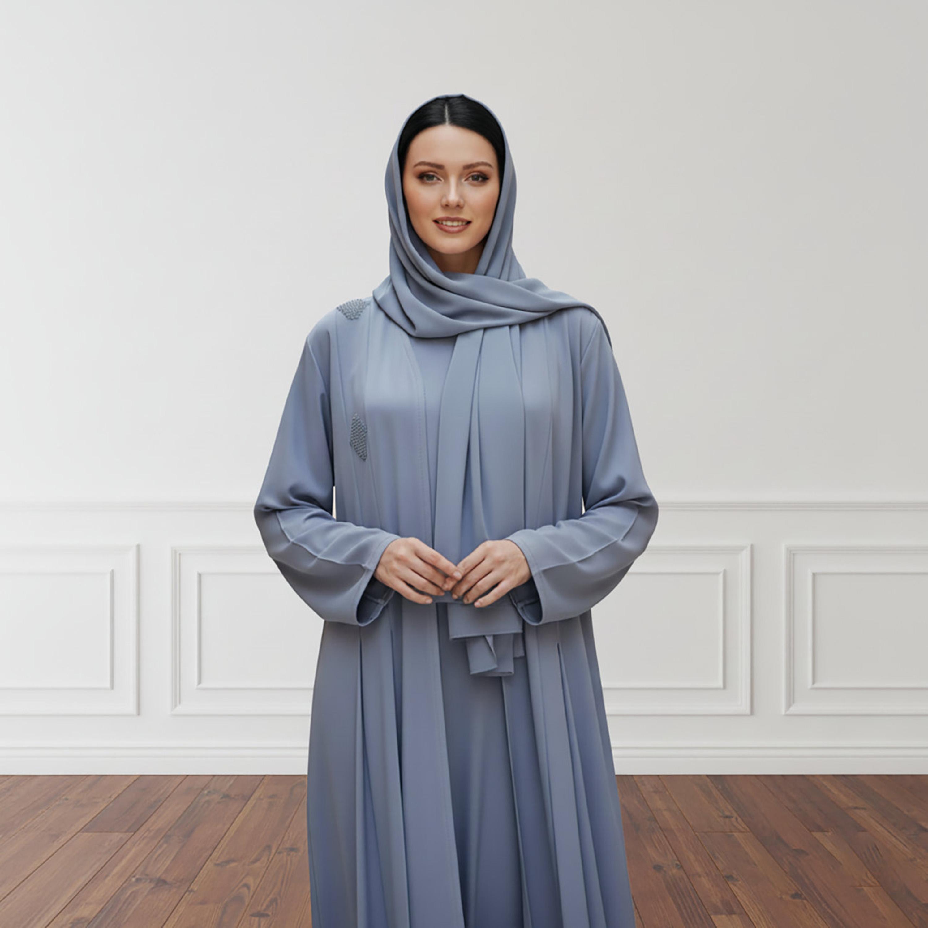 عباءة نسائية "نيدا" مطرزة مع فستان داخلي وحجاب من نخبة-women-arabicclothing-abayas-image-2