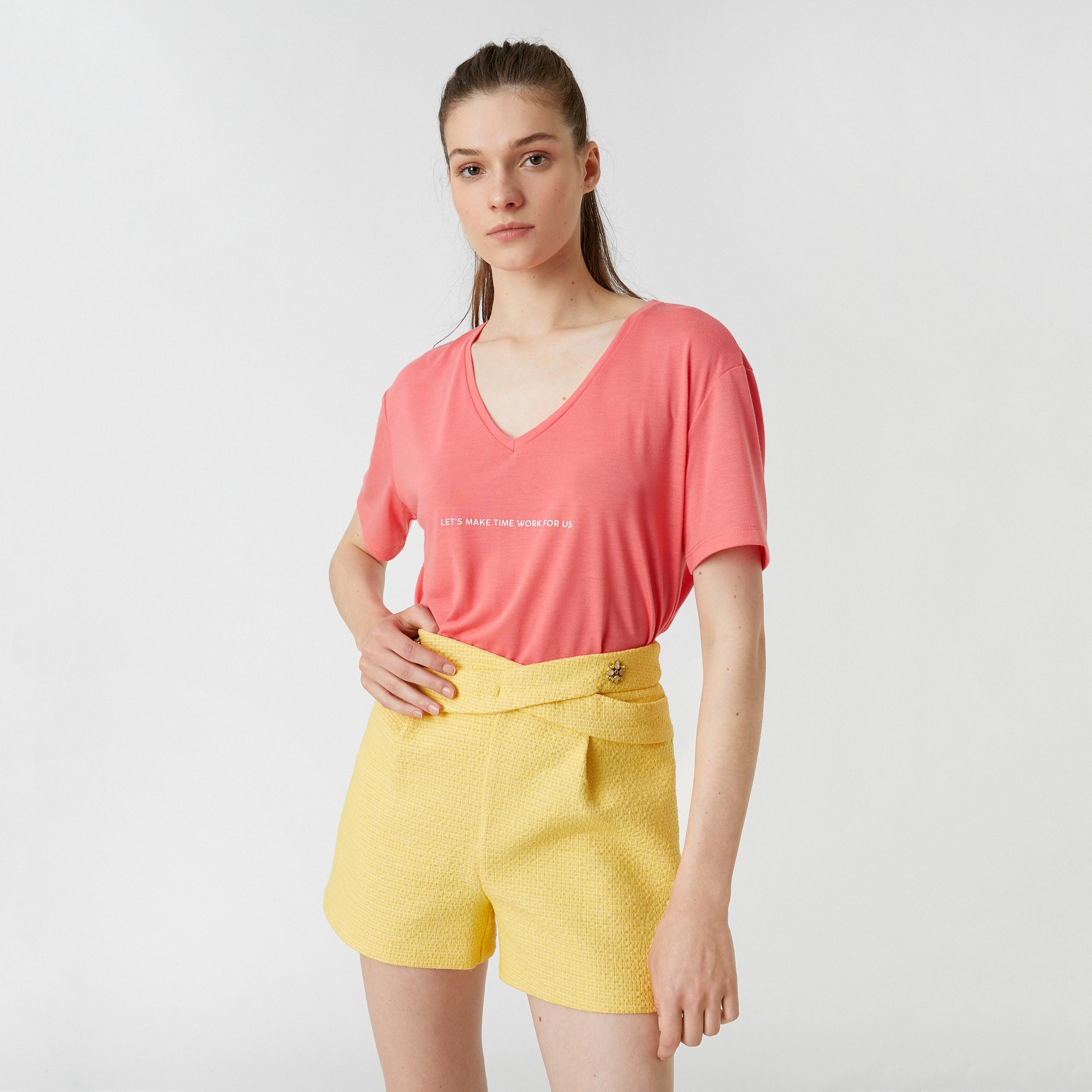 KOTON Pink Women's T-Shirt-women-clothing-tshirts-image-2