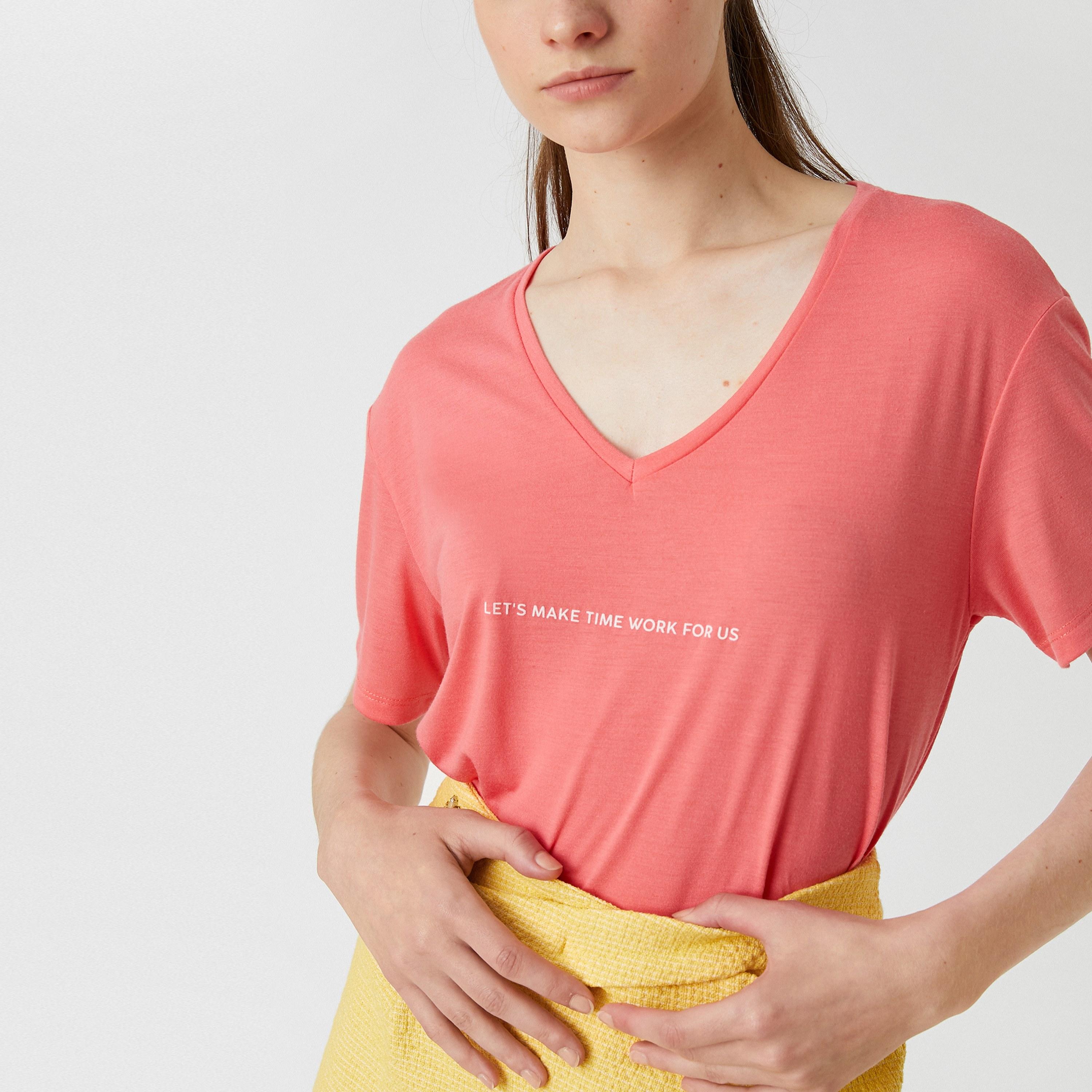 KOTON Pink Women's T-Shirt-women-clothing-tshirts-image-4