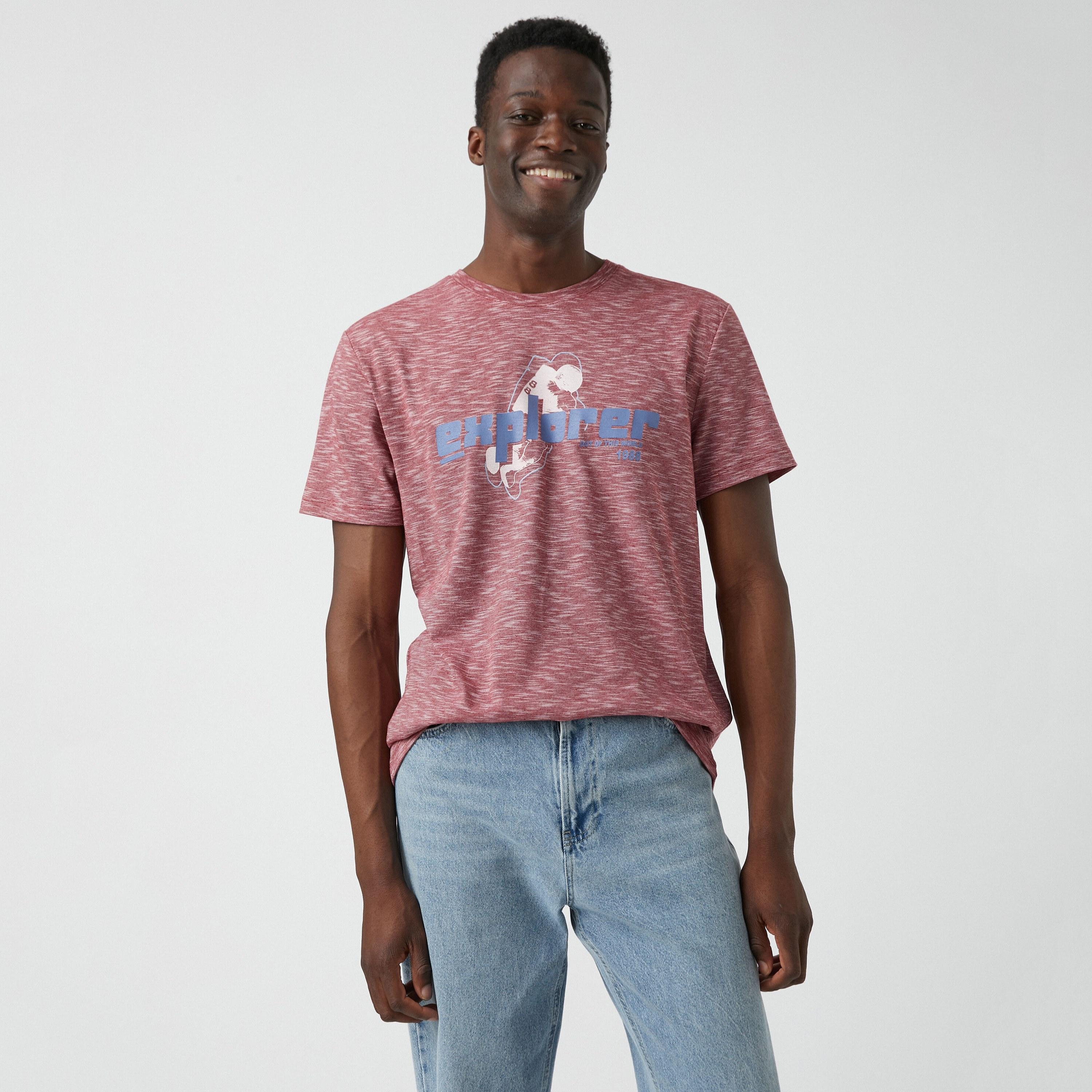 KOTON Heather Crew Neck Short Sleeves Men's T-Shirt-men-clothing-tshirtsandpolos-tshirts-image-1