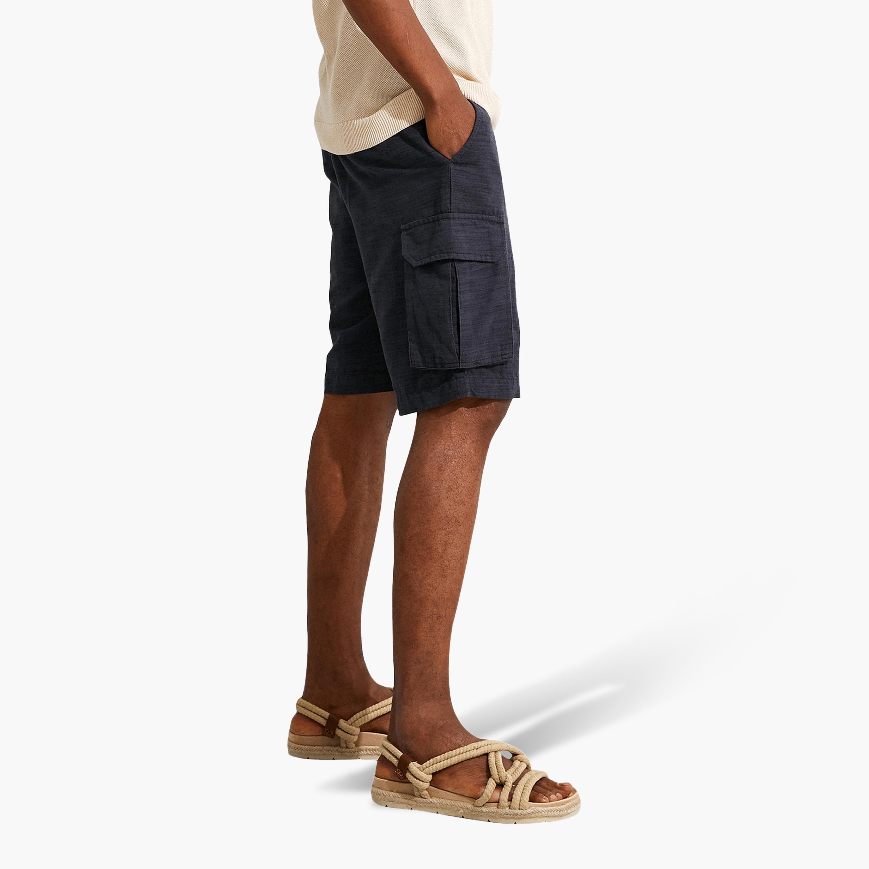 KOTON Regular Fit Mid-Rise Zip Fly Men's Cargo Shorts-men-clothing-bottoms-shorts-image-3