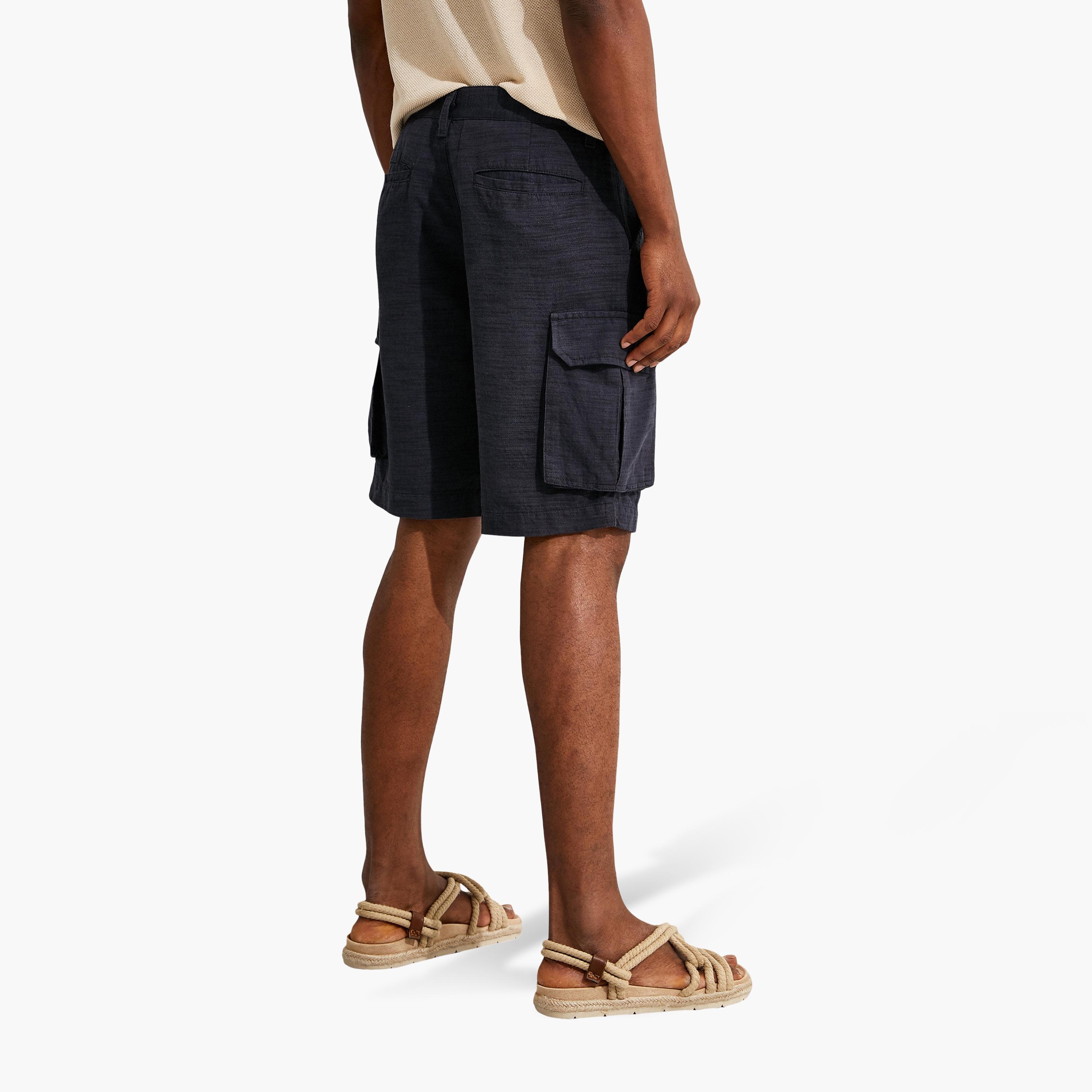 KOTON Regular Fit Mid-Rise Zip Fly Men's Cargo Shorts-men-clothing-bottoms-shorts-image-4
