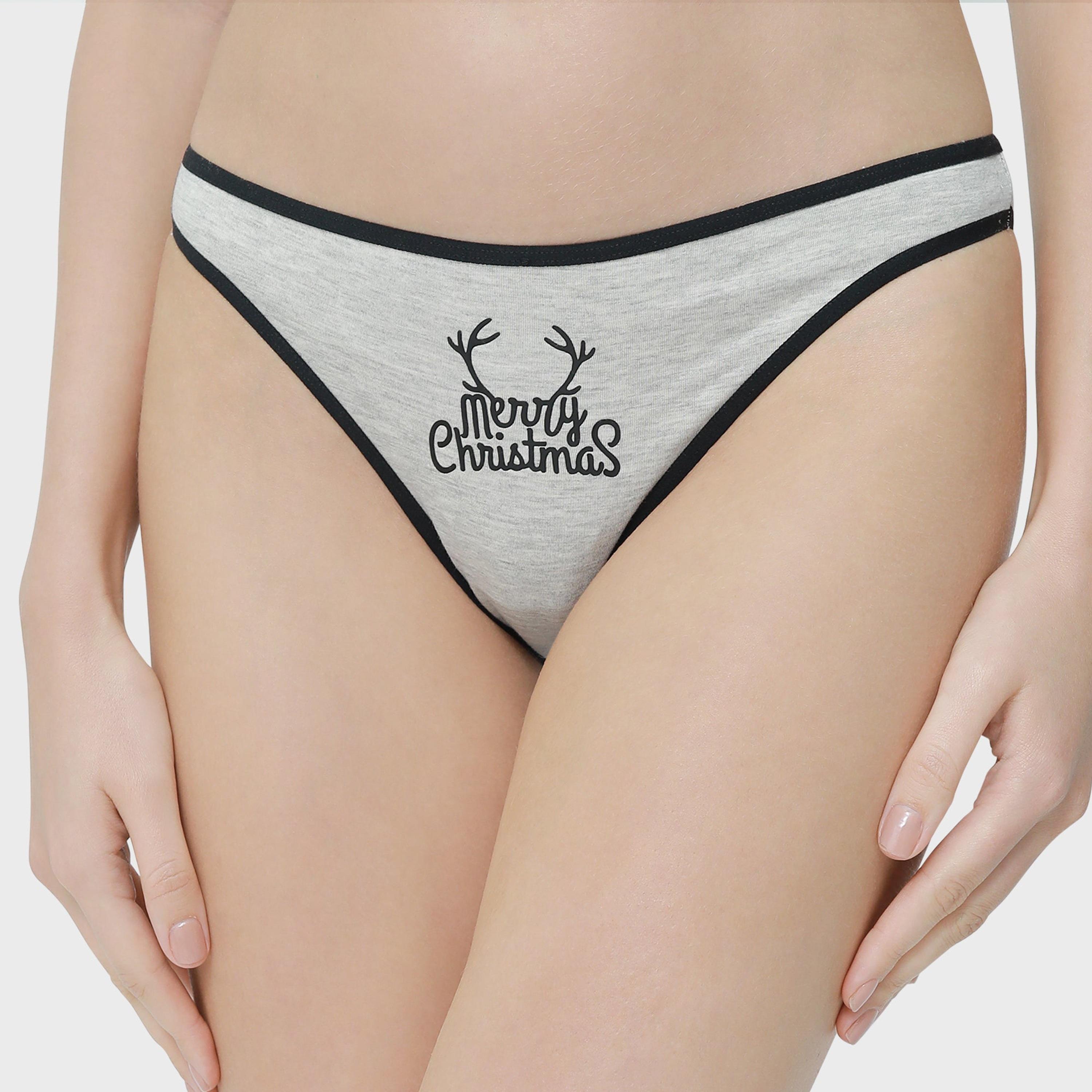 La Senza Medium Coverage Light Heather Grey Women's Bikini Briefs-women-clothing-lingerie-panties-image-4