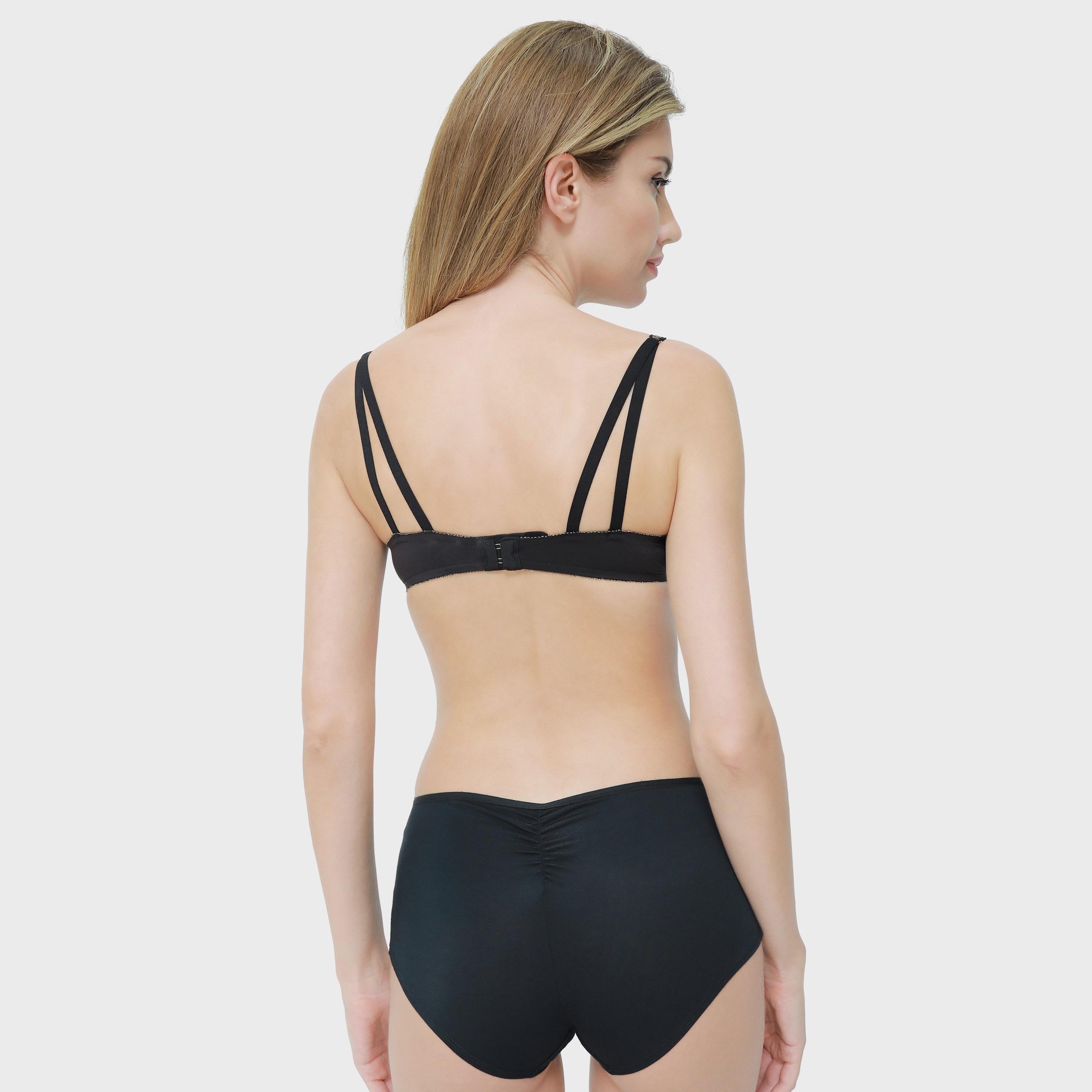 La Senza Medium Coverage Black Women's Shortie Briefs-women-clothing-lingerie-panties-image-3
