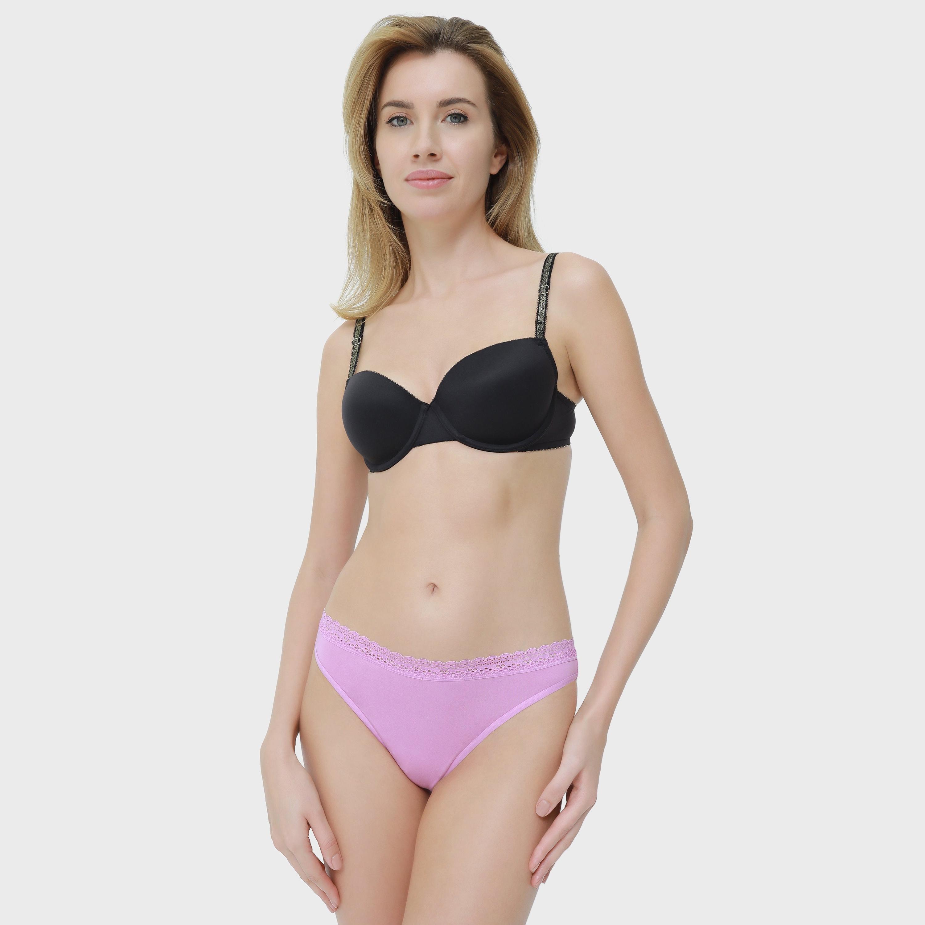 La Senza Medium Coverage Violet Women's Bikini Briefs-women-clothing-lingerie-panties-image-2