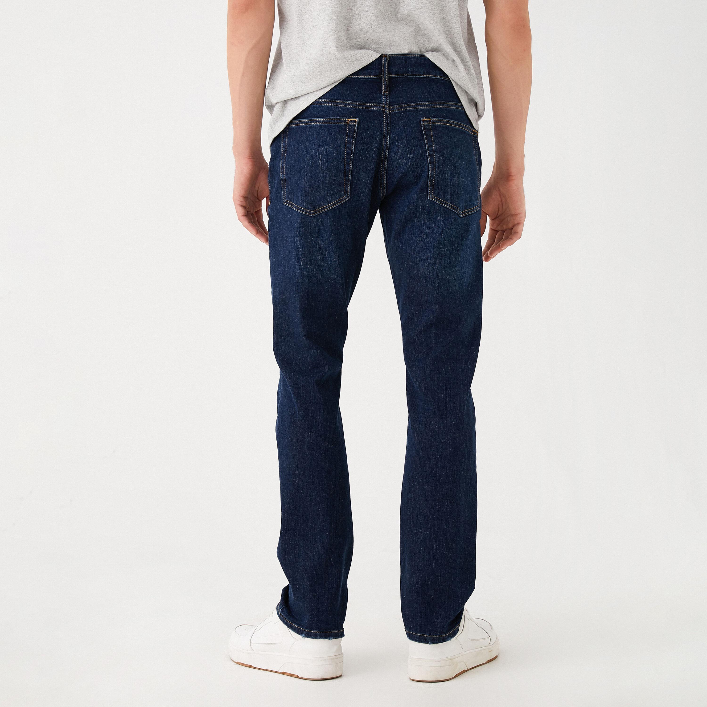 KOTON Straight Fit Plain Mid-Rise Men's Jeans-men-clothing-bottoms-jeans-image-4