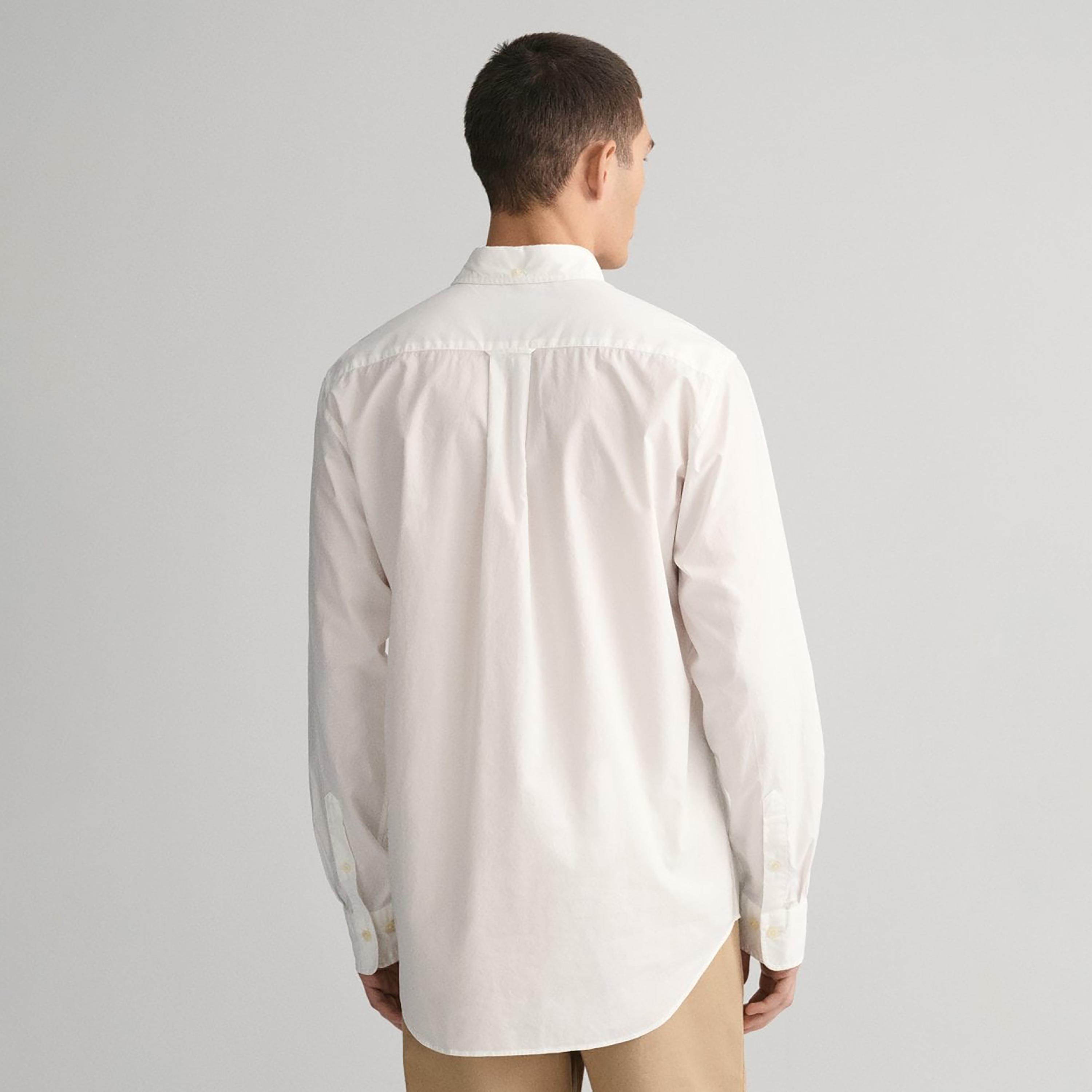 Gant Plain Regular Fit Long Sleeves Poplin Button-Down Collar Men's Shirt-men-clothing-shirts-image-3