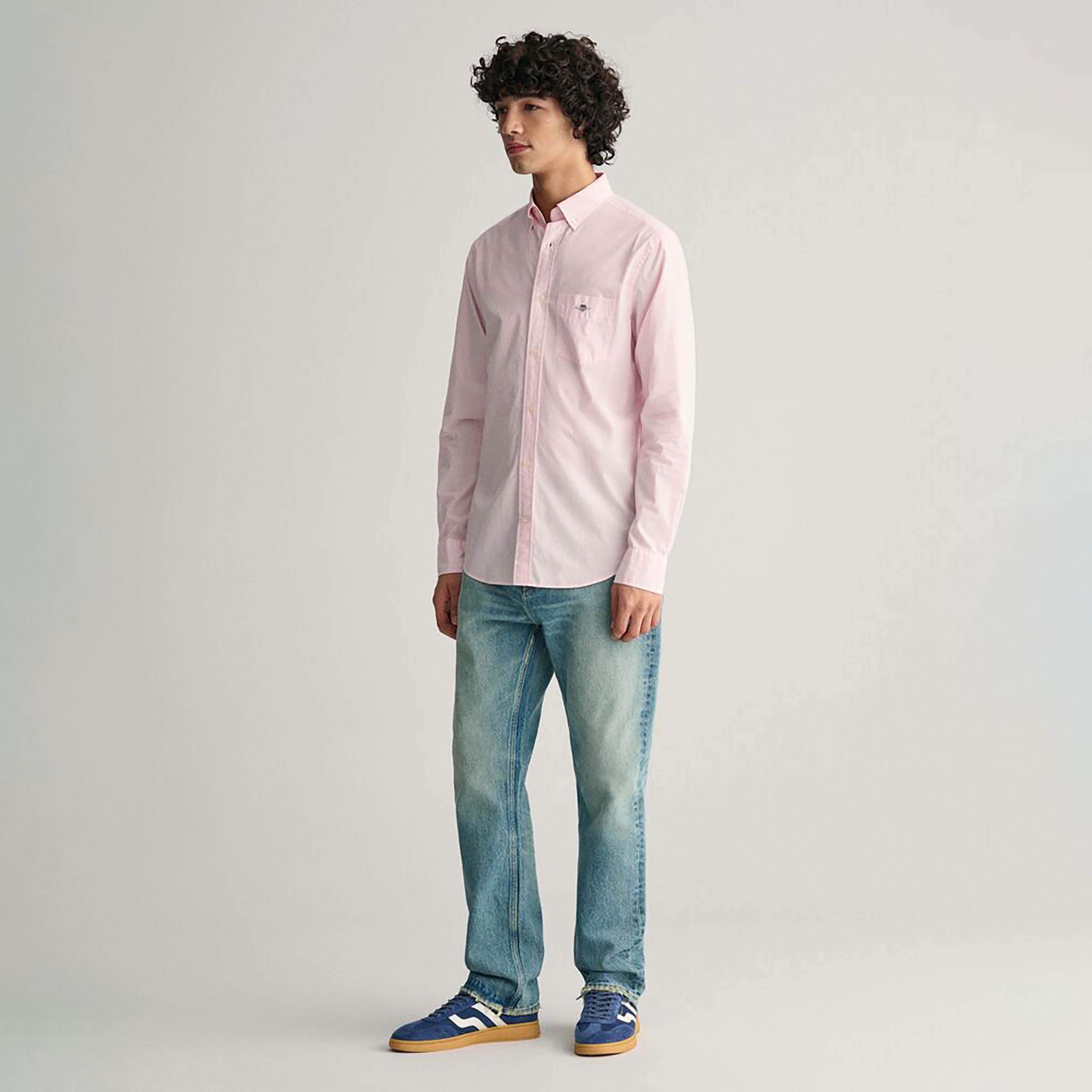 قميص الرجال بأكمام طويلة من نوع Gant العادي العادي بياقة طويلة وأكمام طويلة-men-clothing-shirts-image-3