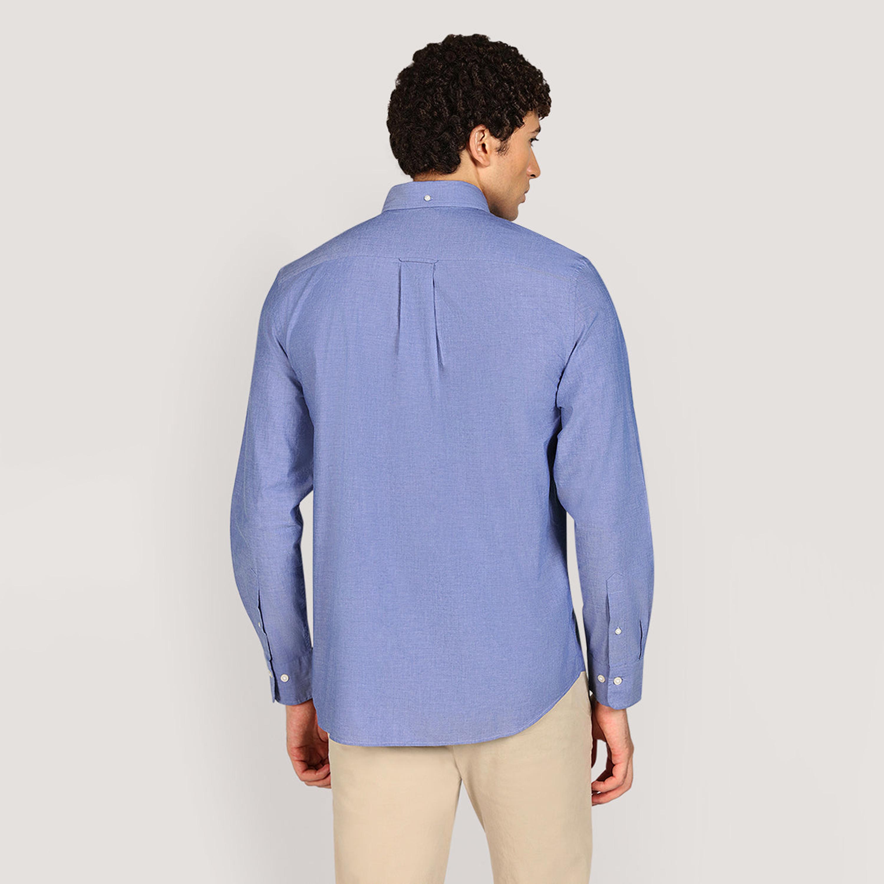 Gant Regular Fit Plain Button-Down Collar Long Sleeves Men's Poplin Shirt-men-clothing-shirts-image-12