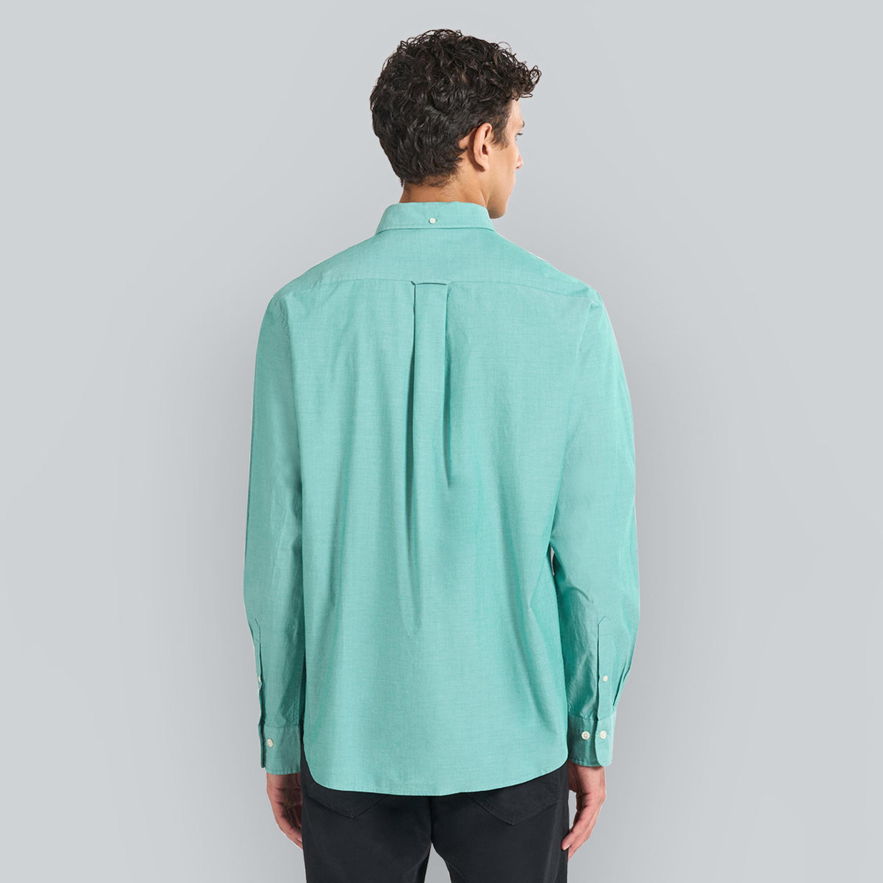 قميص رجالي بقصة عادية بياقة بأزرار سفلية سادة وأكمام طويلة من جانت.-men-clothing-shirts-image-4