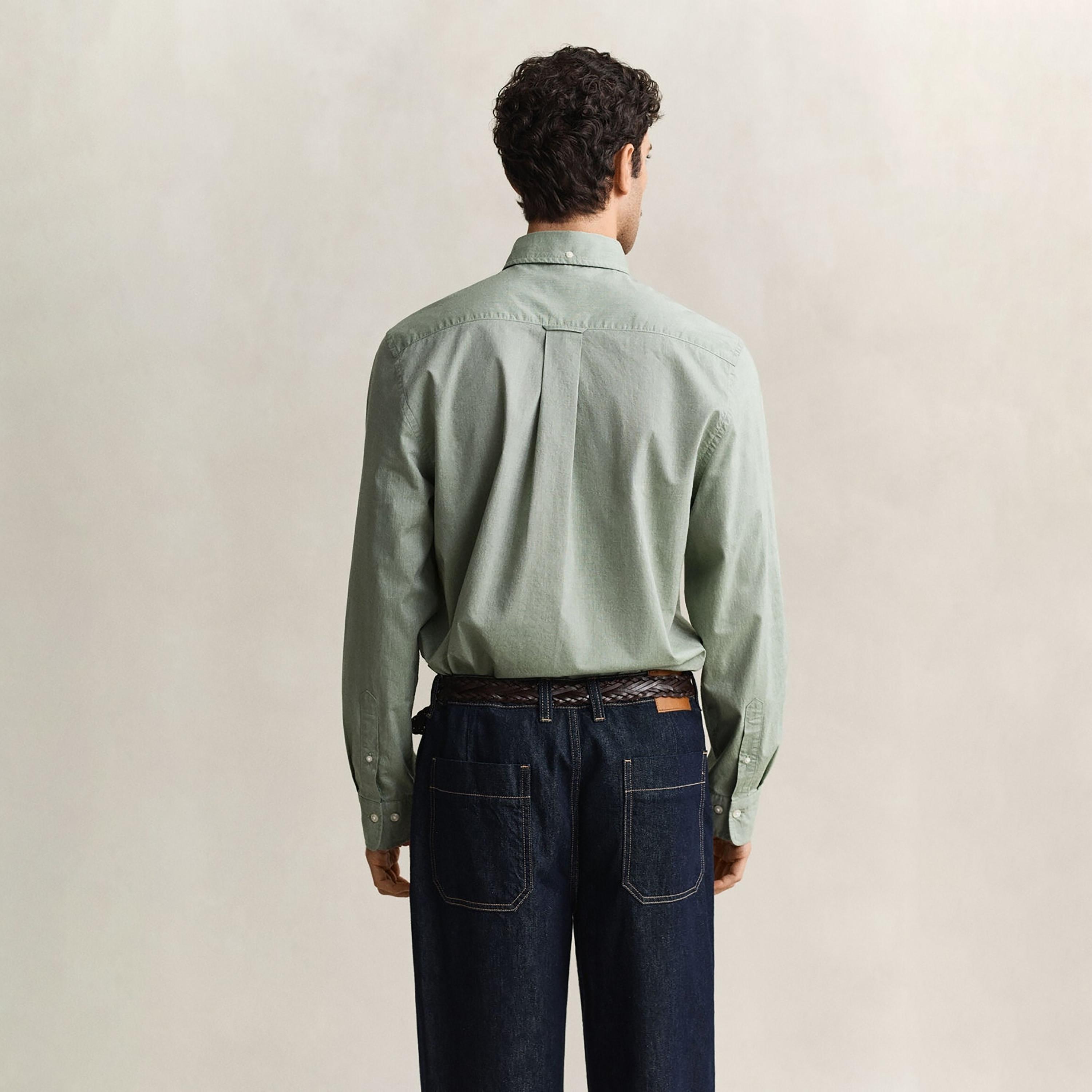 Gant Plain Regular Fit Long Sleeves Button-Down Collar Men's Shirt-men-clothing-shirts-image-4