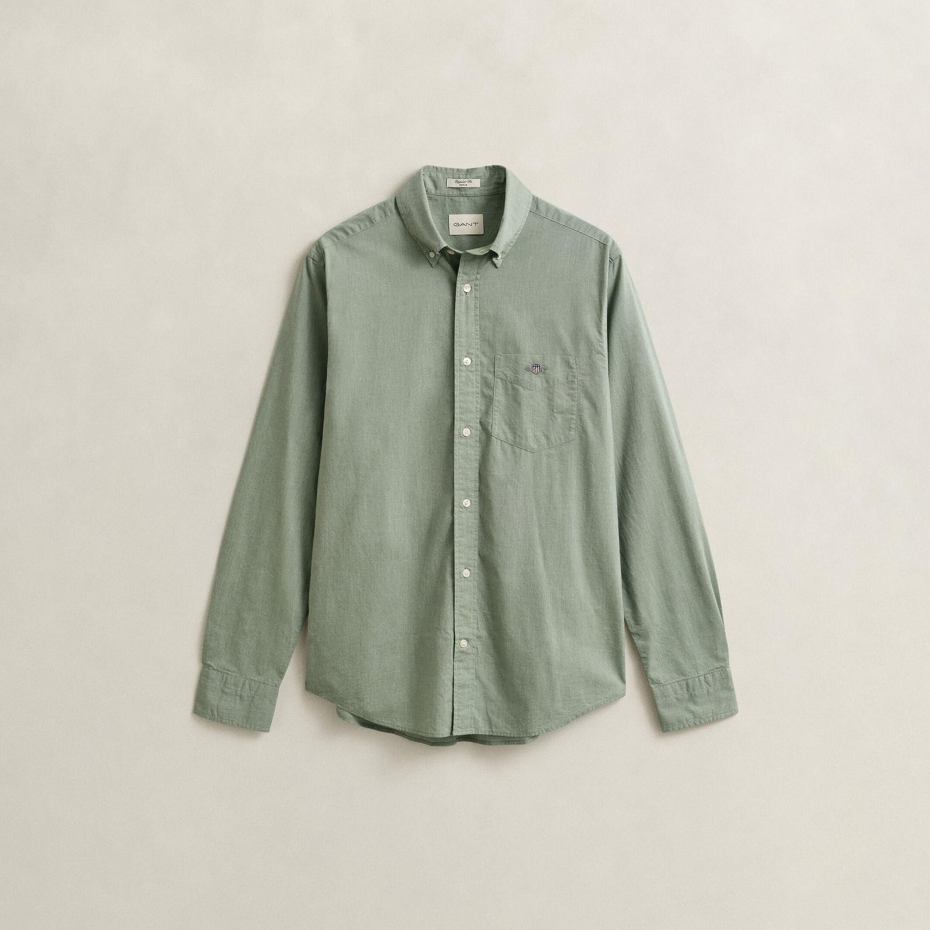 Gant Plain Regular Fit Long Sleeves Button-Down Collar Men's Shirt-men-clothing-shirts-image-5