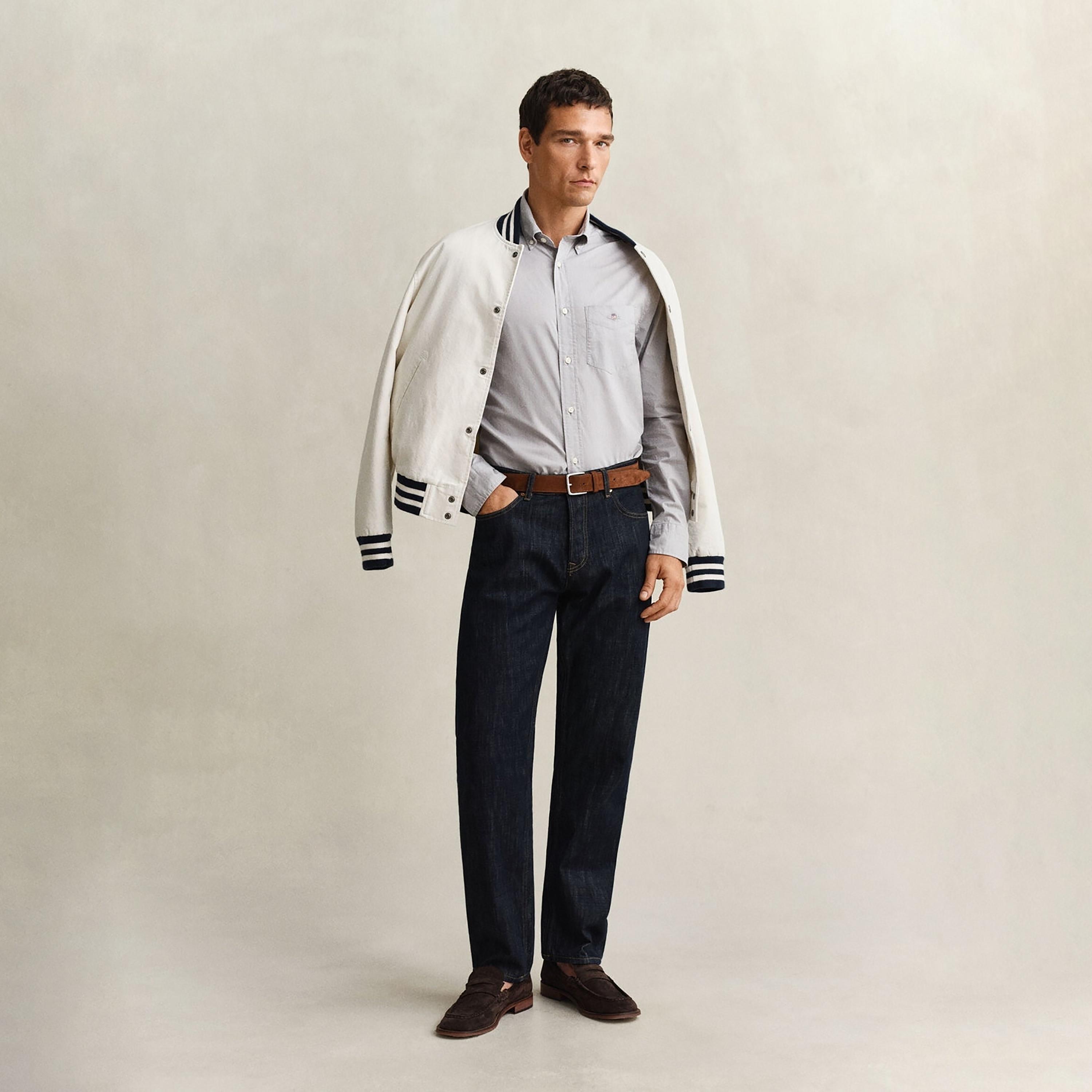 Gant Plain Regular Fit Long Sleeves Button-Down Collar Men's Shirt-men-clothing-shirts-image-2