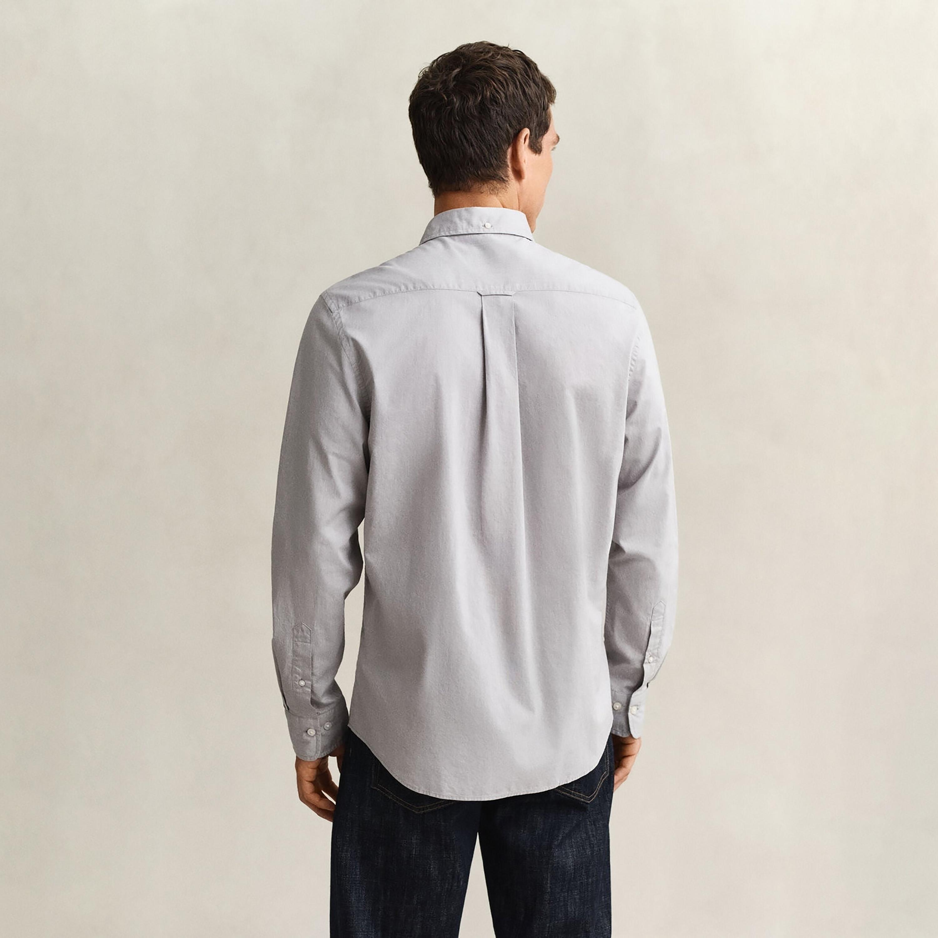 Gant Plain Regular Fit Long Sleeves Button-Down Collar Men's Shirt-men-clothing-shirts-image-4