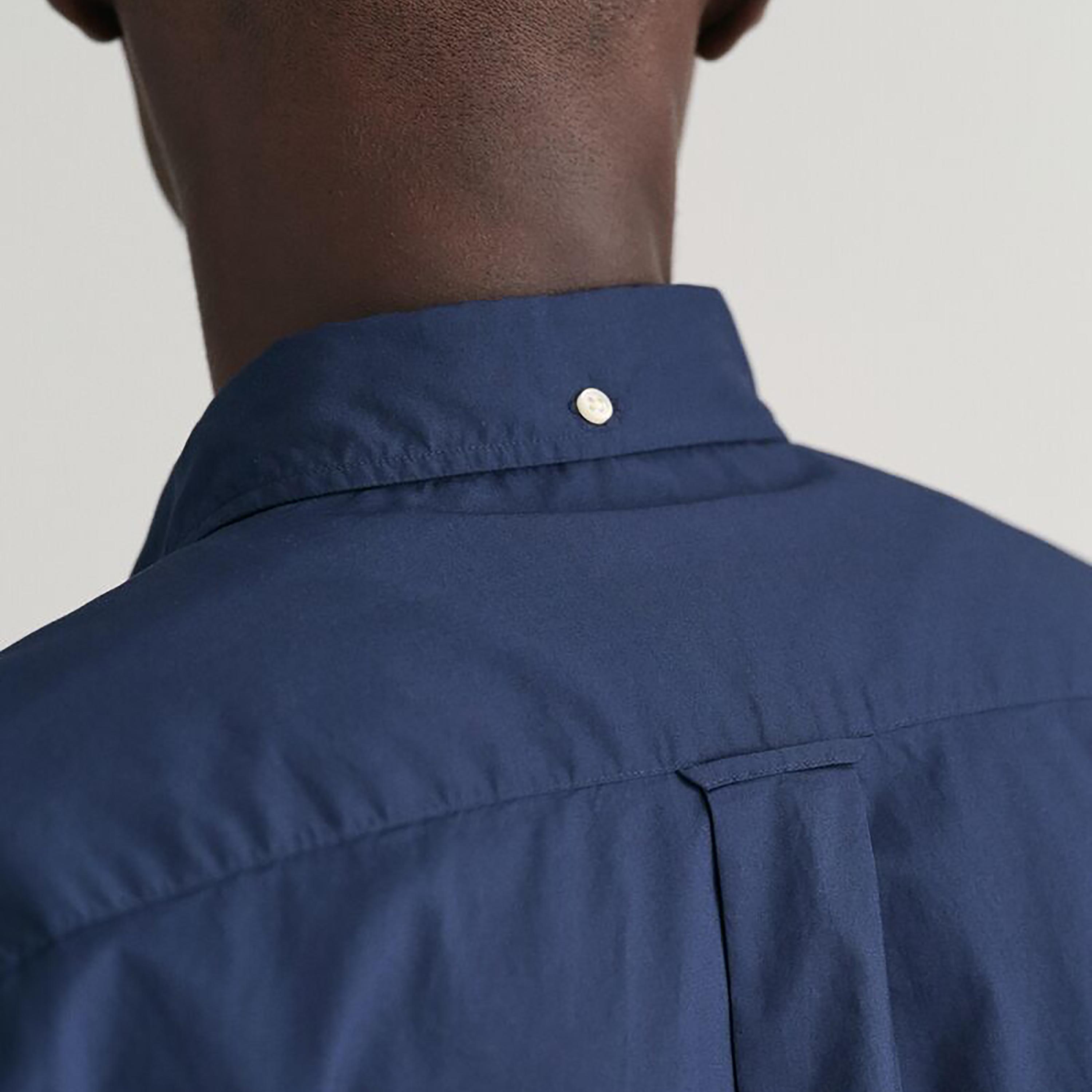 Gant Plain Regular Fit Short Sleeves Poplin Button-Down Collar Men's Shirt-men-clothing-shirts-image-9