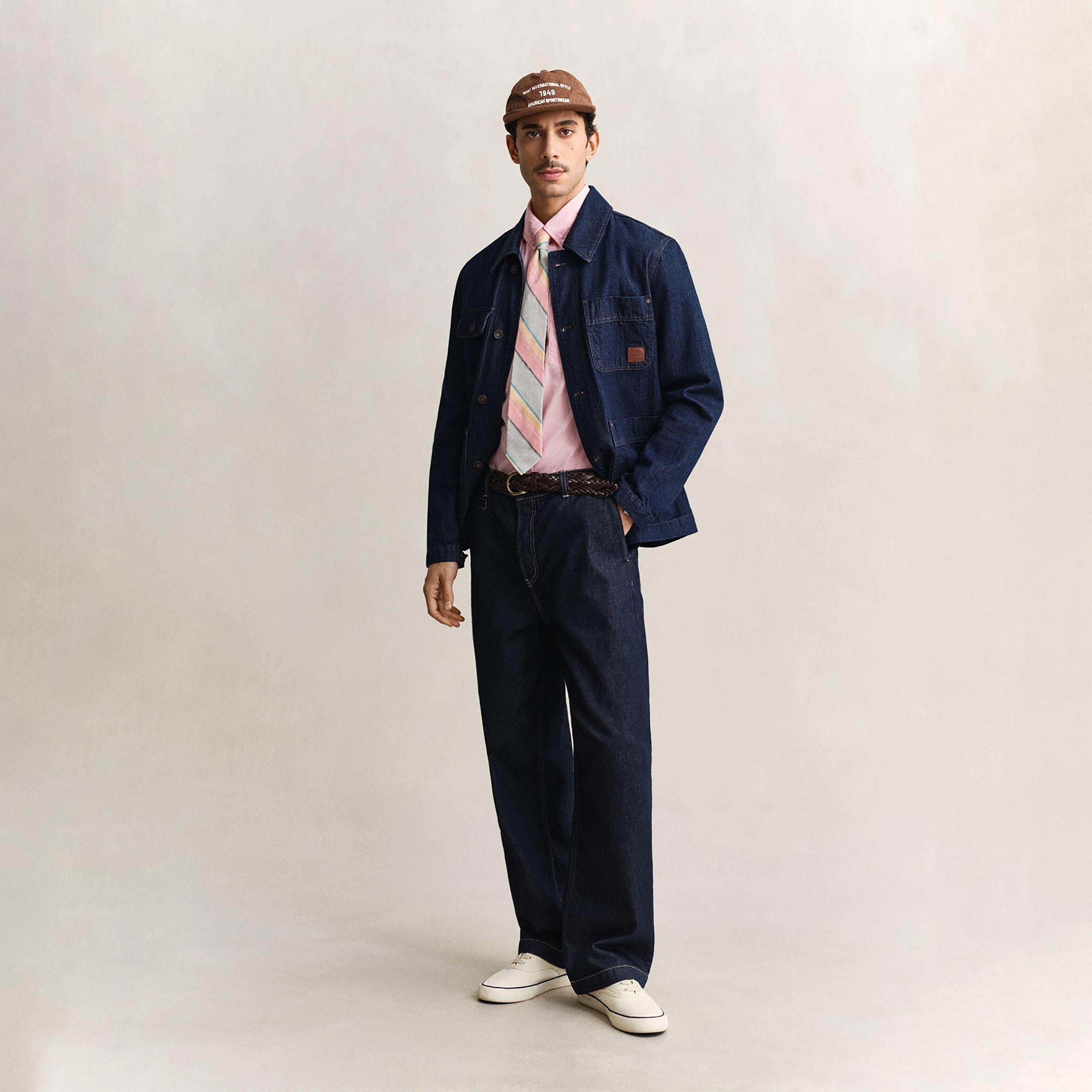 Gant Plain Regular Fit Short Sleeves Poplin Button-Down Collar Men's Shirt-men-clothing-shirts-image-2