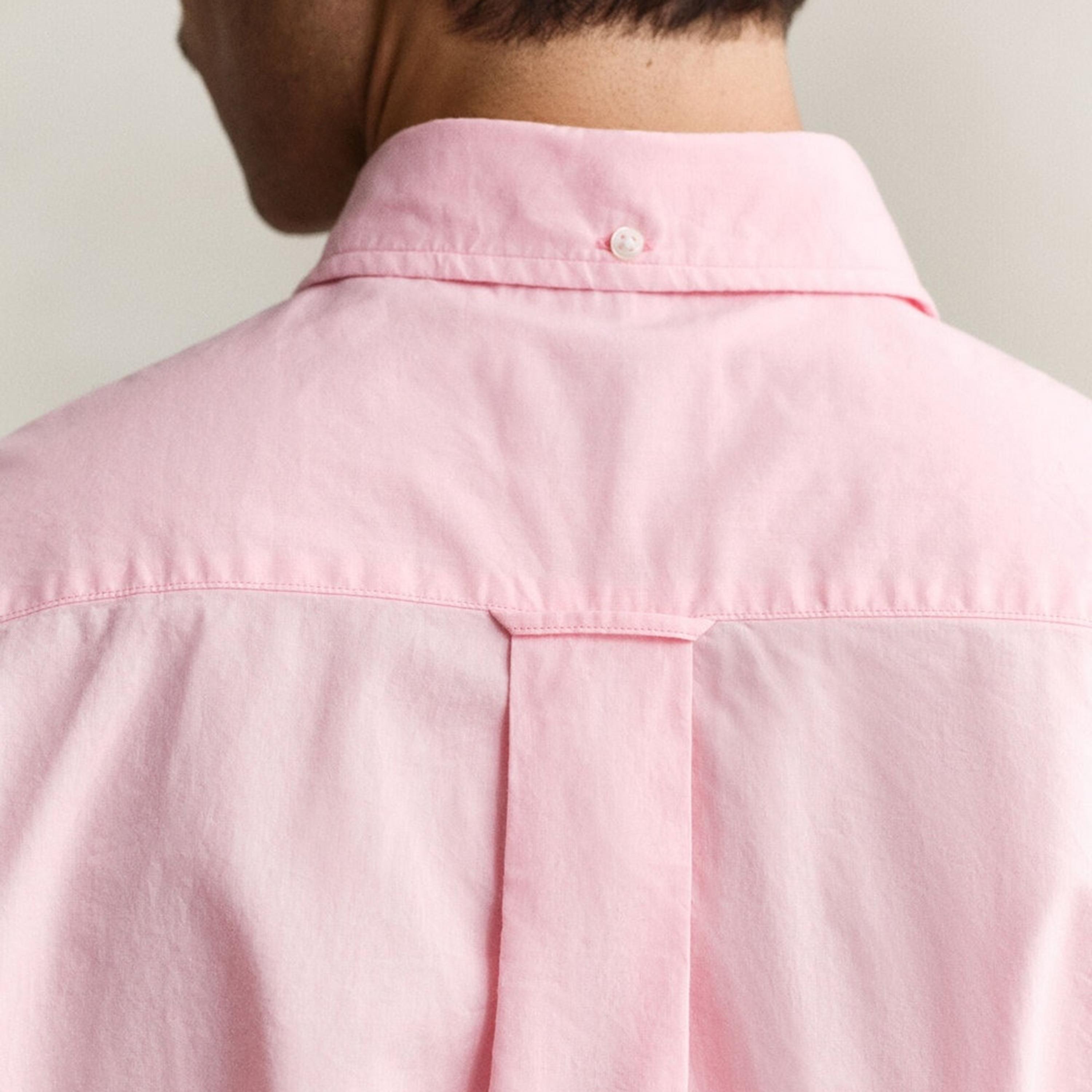 Gant Plain Regular Fit Short Sleeves Poplin Button-Down Collar Men's Shirt-men-clothing-shirts-image-3
