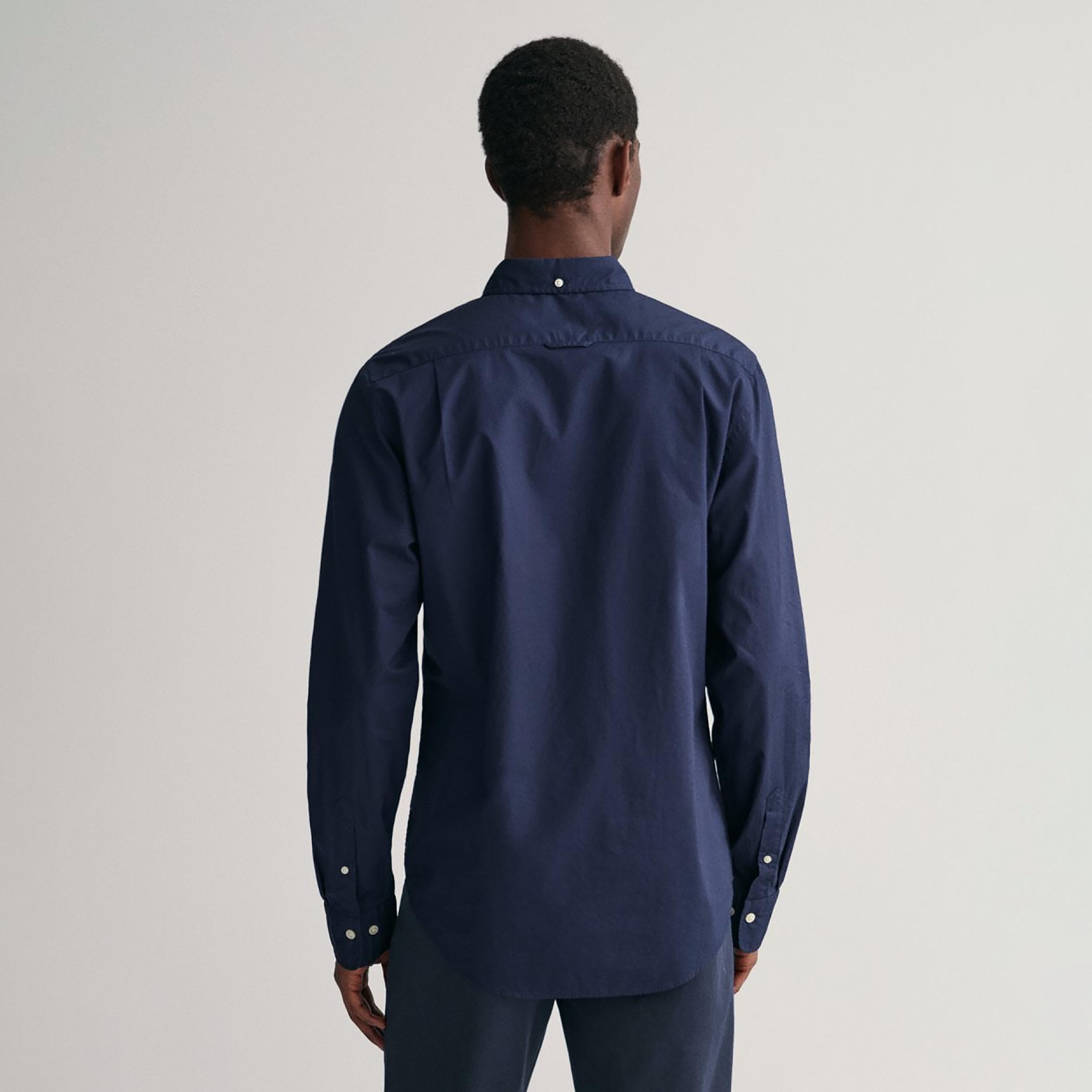 Gant Plain Slim Fit Long Sleeves Poplin Button-Down Collar Men's Shirt-men-clothing-shirts-image-4