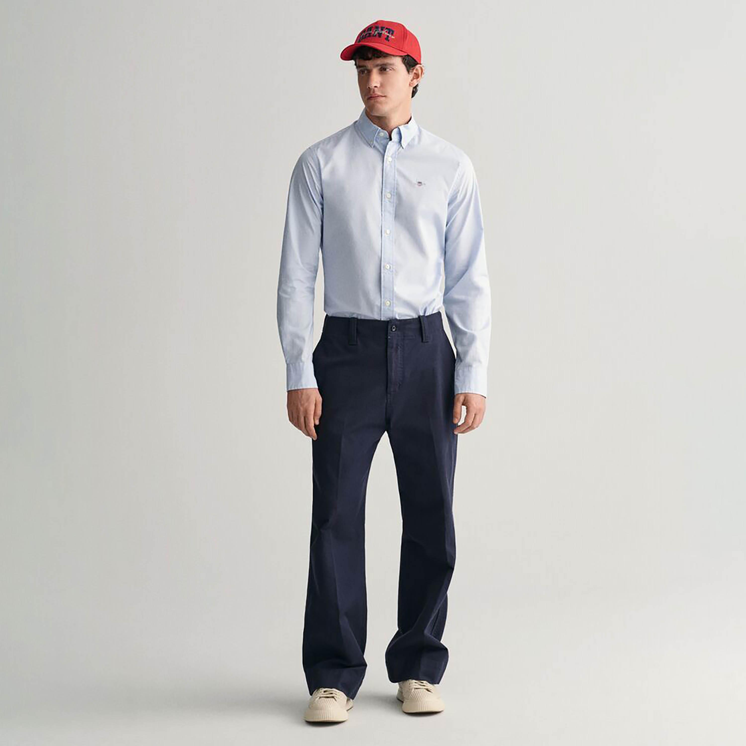 Gant Slim Fit Plain Collared Long Sleeves Men's Shirt-men-clothing-shirts-image-3