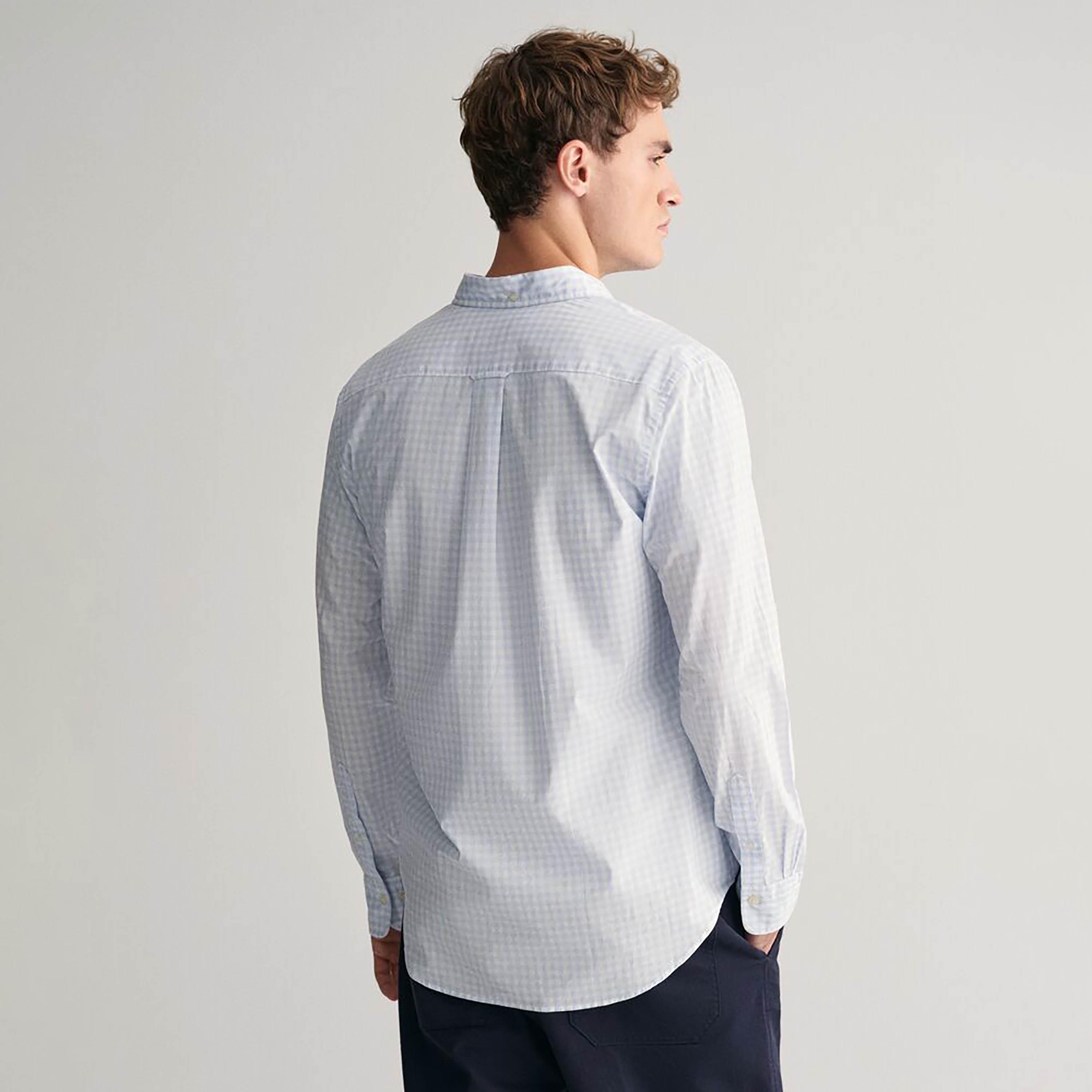 قميص رجالي من Gant بمقاس عادي وياقة مربعة وأكمام طويلة وياقة بأزرار سفلية-men-clothing-shirts-image-4