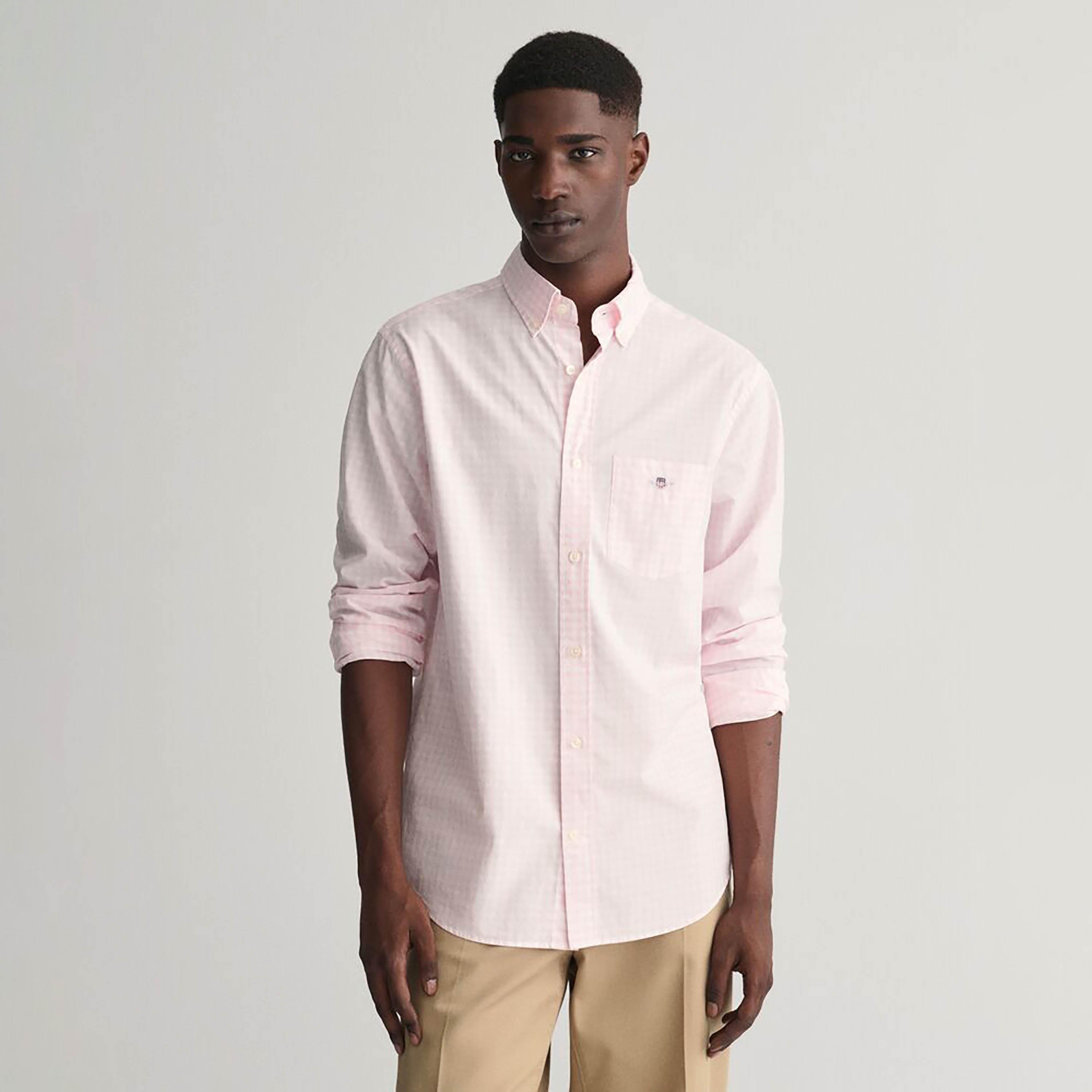 قميص رجالي من Gant بمقاس عادي وياقة مربعة وأكمام طويلة وياقة بأزرار سفلية-men-clothing-shirts-image-6