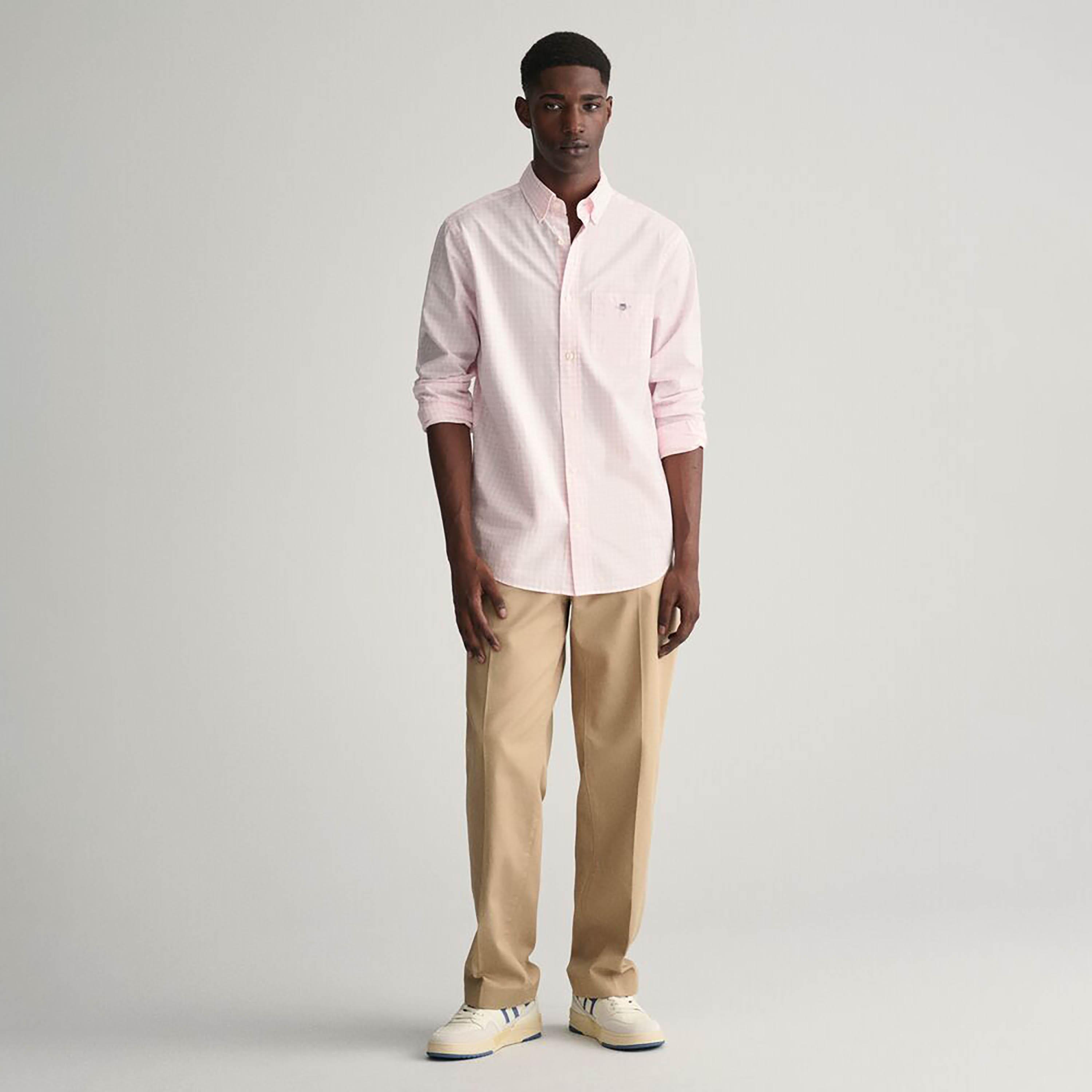 قميص رجالي من Gant بمقاس عادي وياقة مربعة وأكمام طويلة وياقة بأزرار سفلية-men-clothing-shirts-image-8