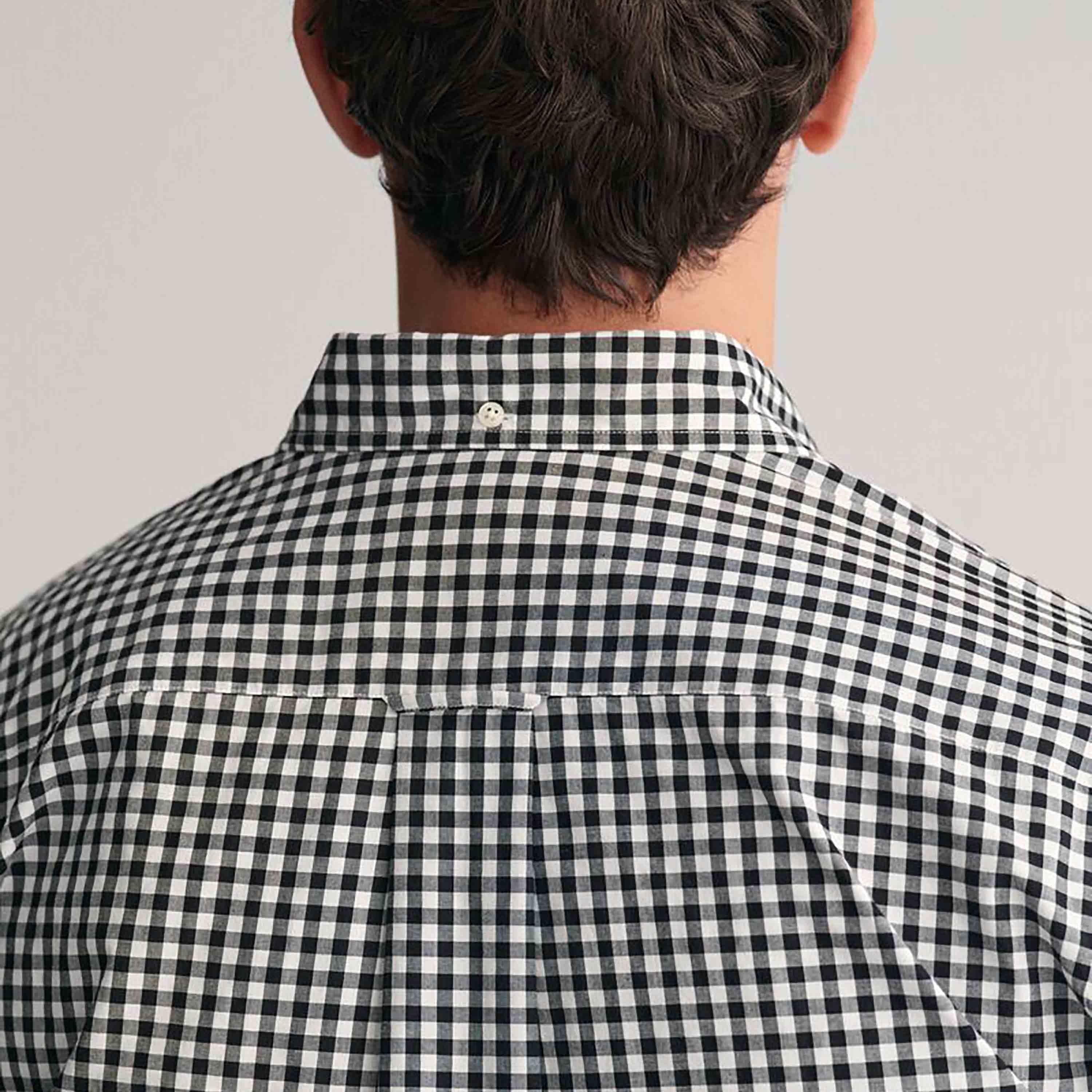 Gant Regular Fit Checked Button-Down Collar Short Sleeves Men's Shirt-men-clothing-shirts-image-5