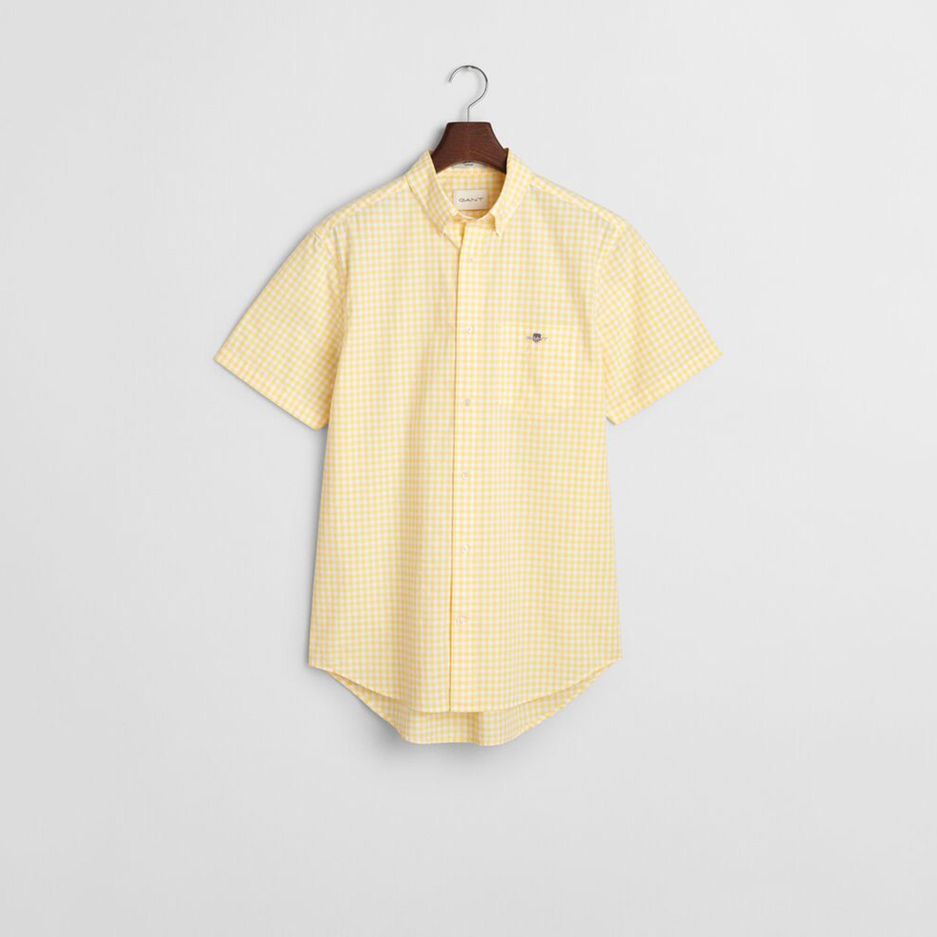 Gant Regular Fit Checked Button-Down Collar Short Sleeves Men's Shirt-men-clothing-shirts-image-5