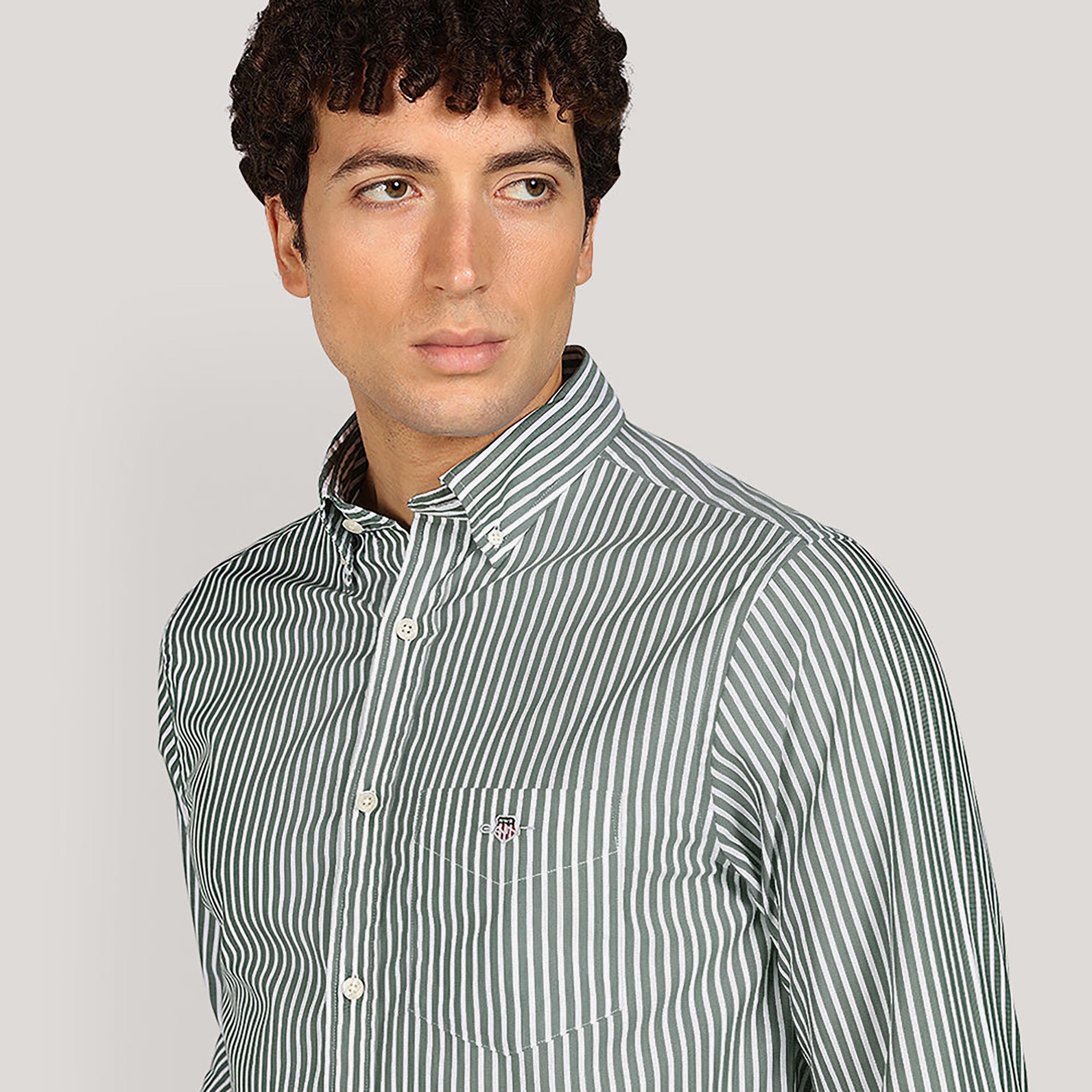 قميص بوبلين رجالي بقصة عادية بياقة بأزرار وأكمام طويلة، مخطط من جانت-men-clothing-shirts-image-11