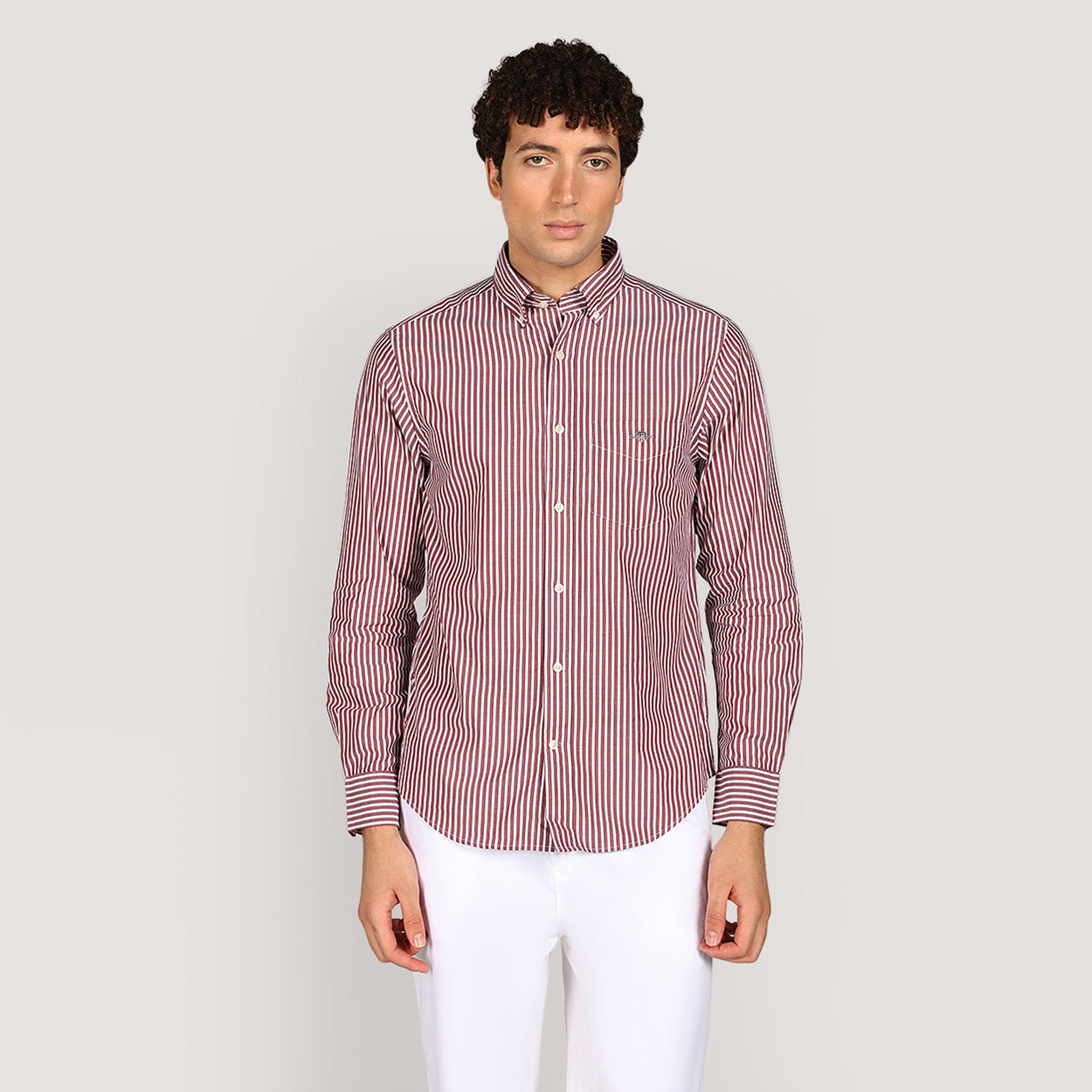 Gant Striped Regular Fit Long Sleeves Poplin Button-Down Collar Men's Shirt-men-clothing-shirts-image-1