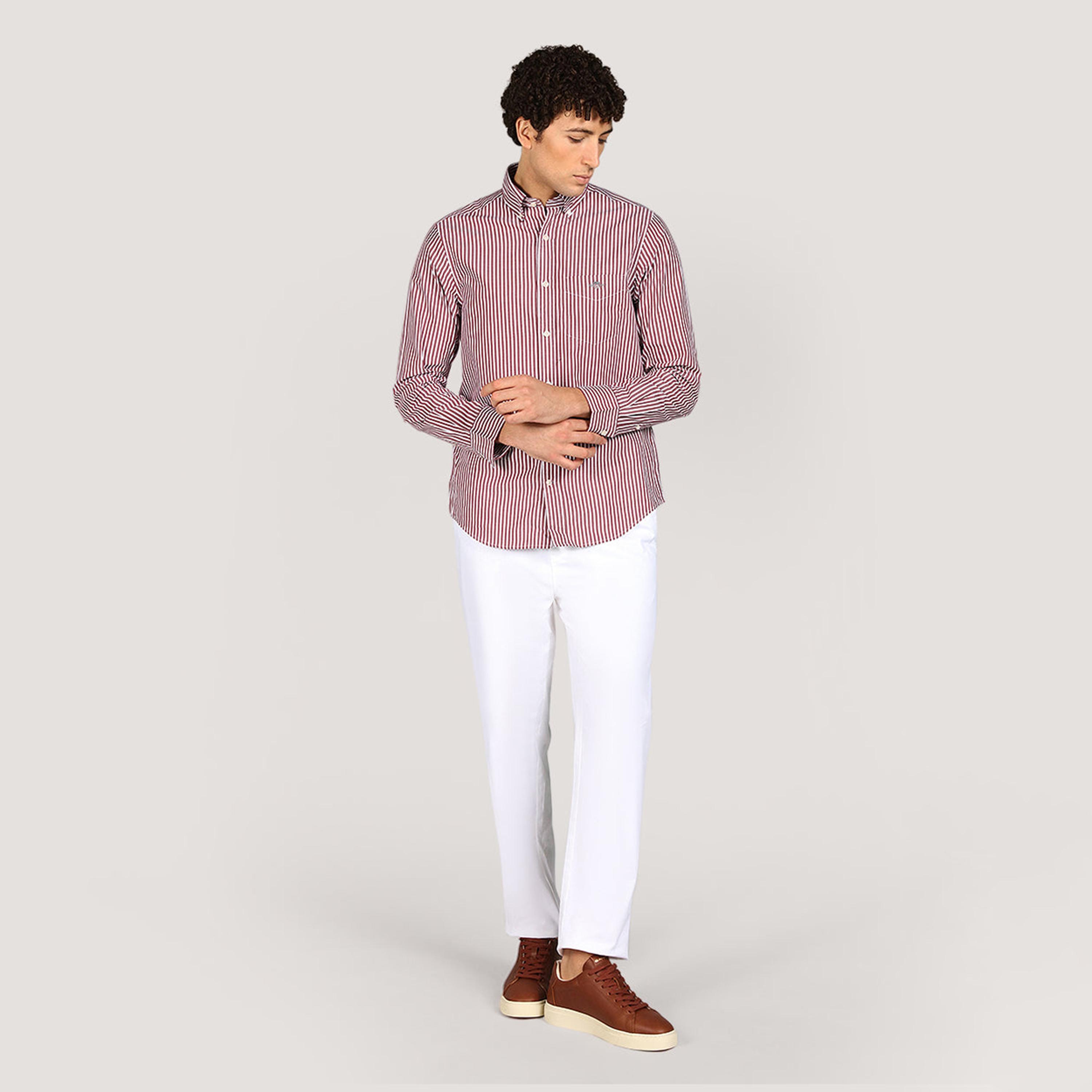 Gant Striped Regular Fit Long Sleeves Poplin Button-Down Collar Men's Shirt-men-clothing-shirts-image-2