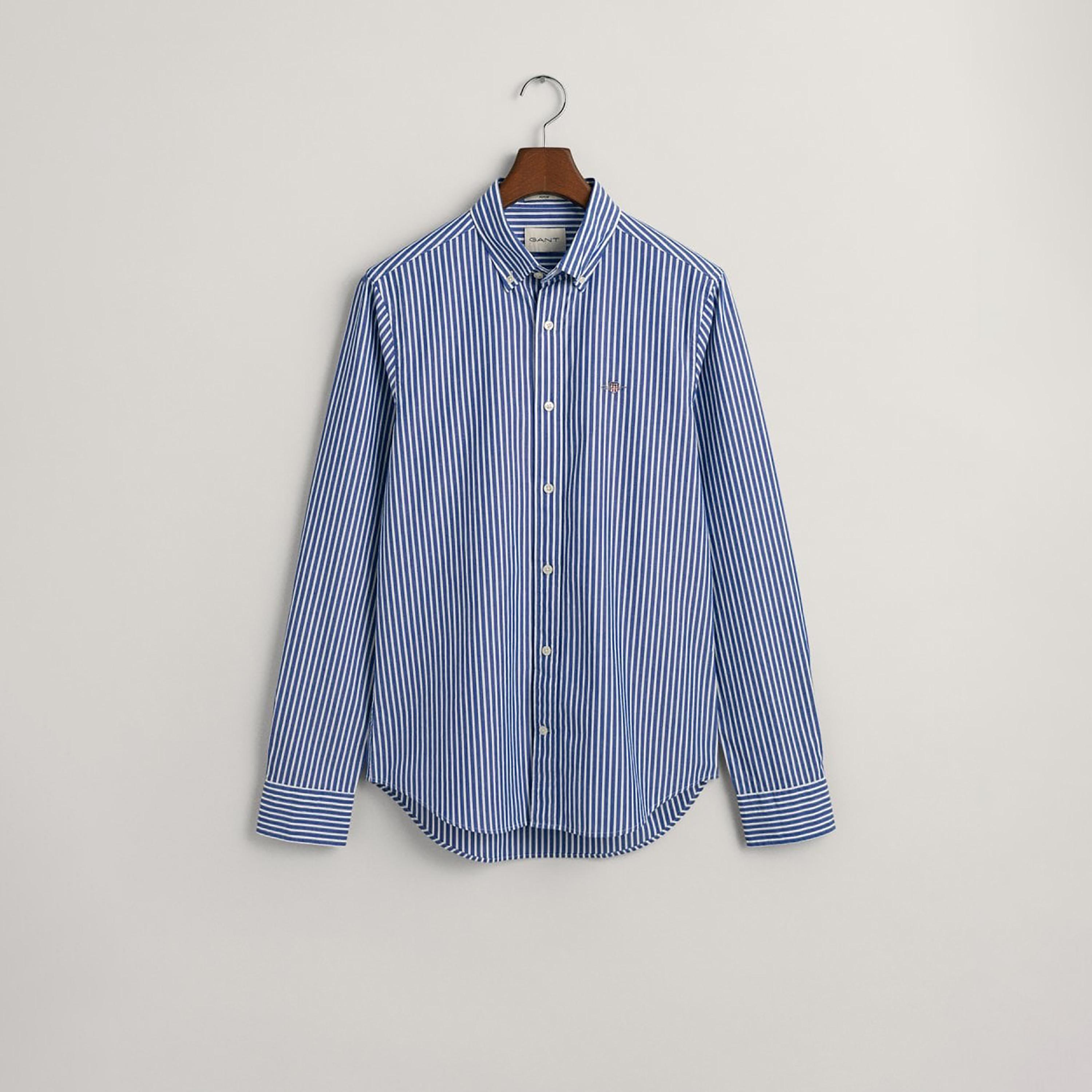 Gant Striped Button Down Collar Long Sleeves Shirt with Patch Pocket-men-clothing-shirts-image-3