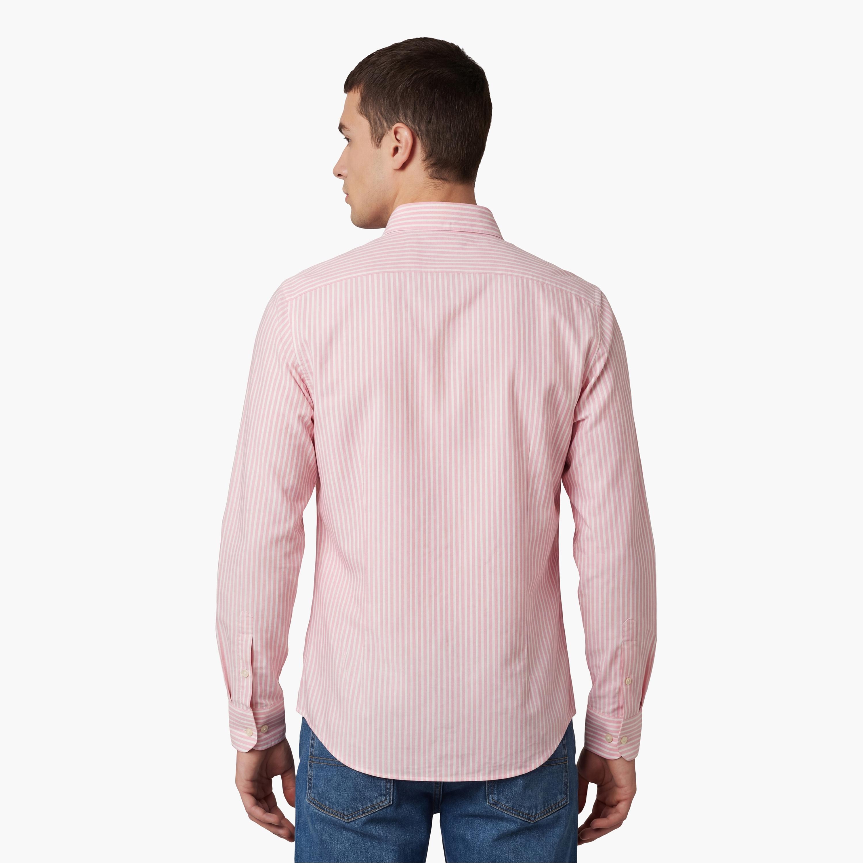 Gant Striped Slim Fit Long Sleeves Button-Down Collar Men's Shirt-men-clothing-shirts-image-4