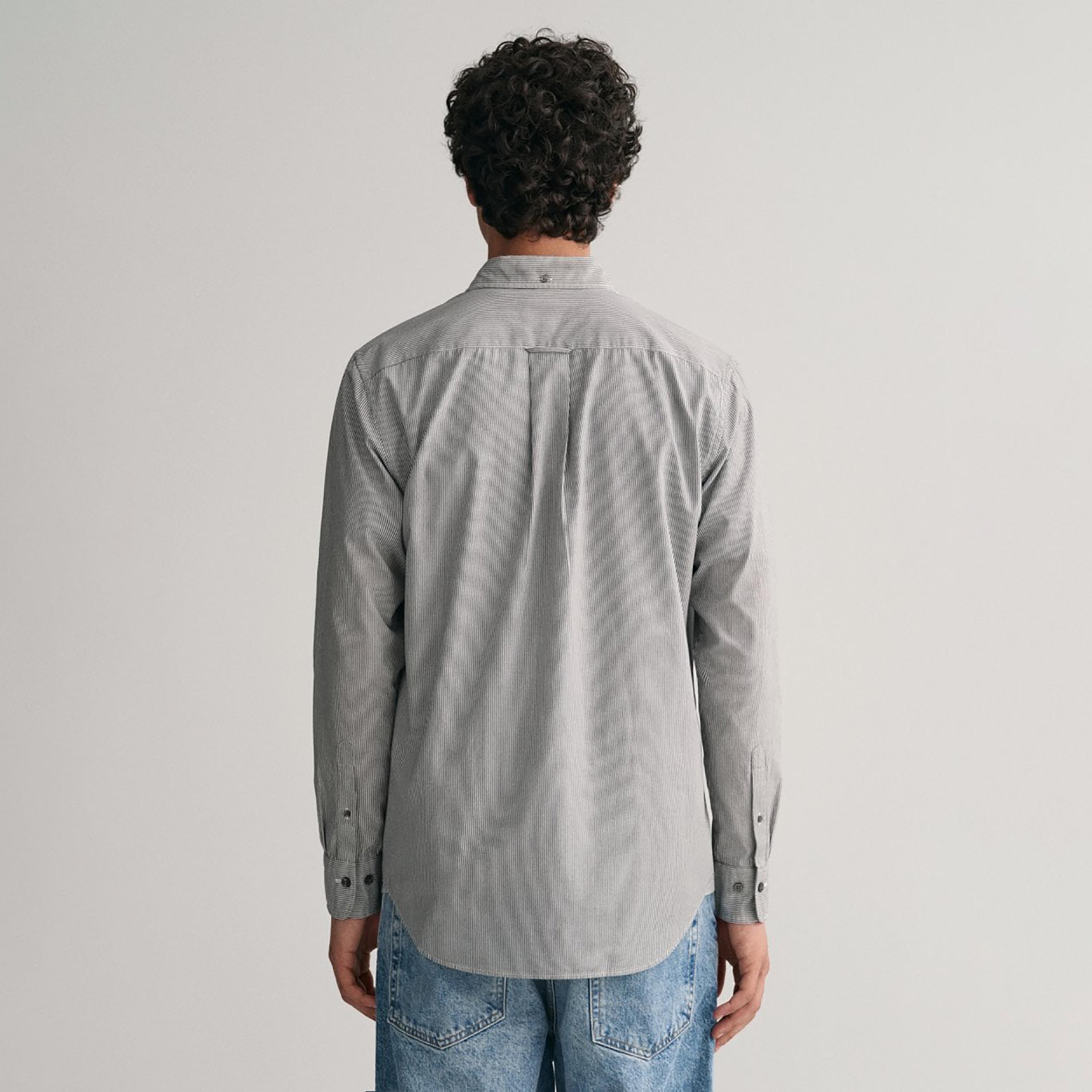 Gant Striped Button Down Collar Long Sleeves Shirt with Patch Pocket-men-clothing-shirts-image-4