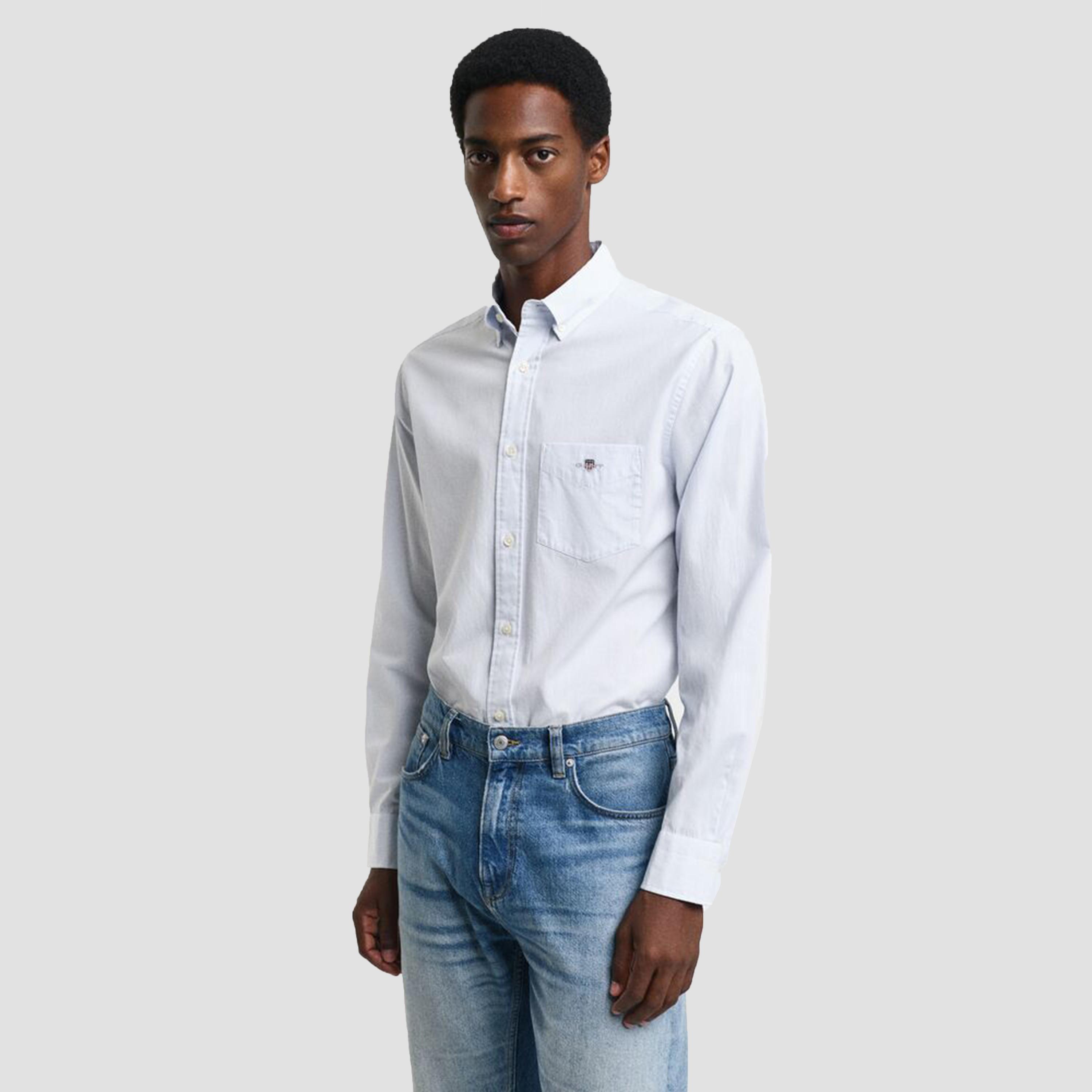 Gant Striped Regular Fit Long Sleeves Poplin Button-Down Collar Men's Shirt-men-clothing-shirts-image-1