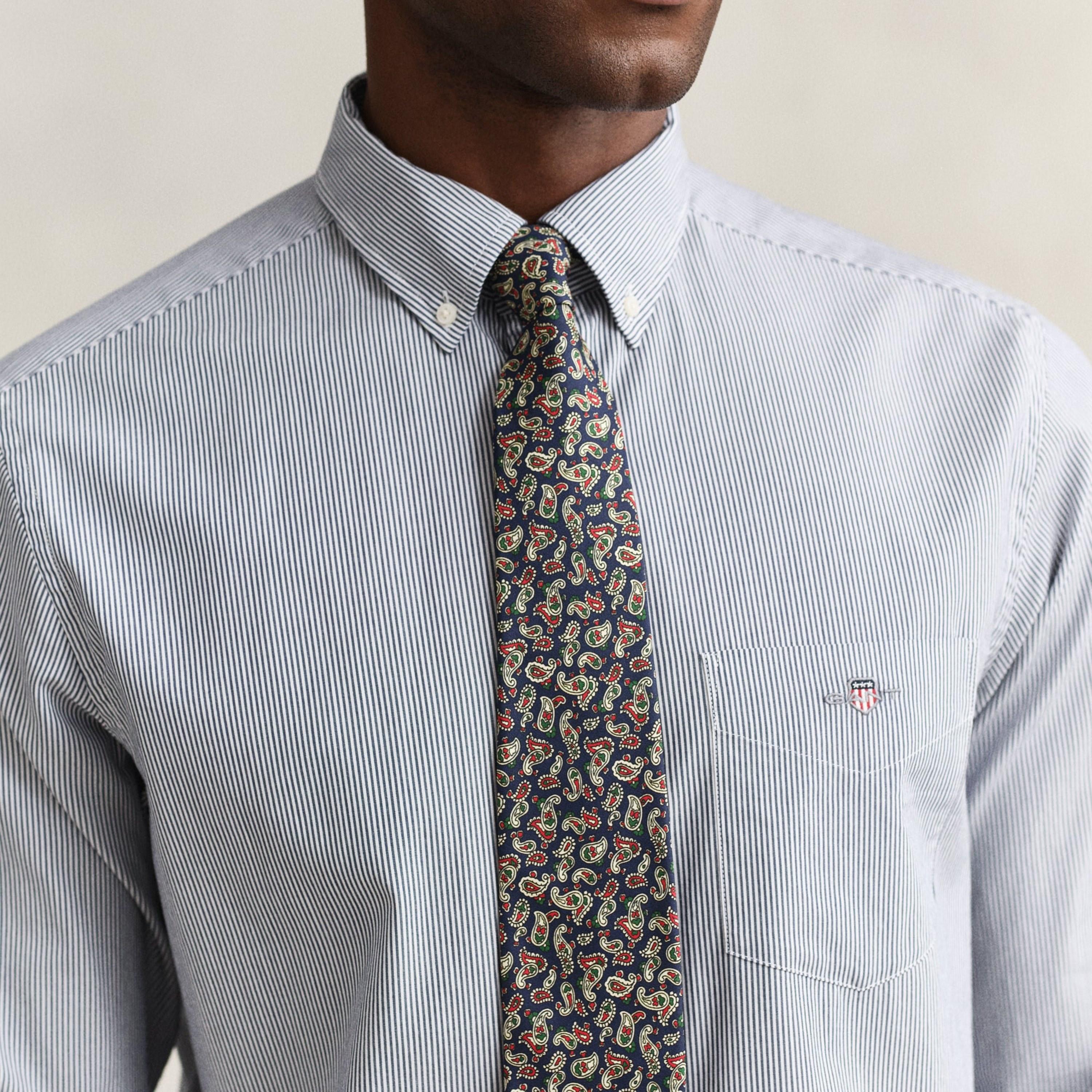 Gant Striped Regular Fit Long Sleeves Poplin Button-Down Collar Men's Shirt-men-clothing-shirts-image-2