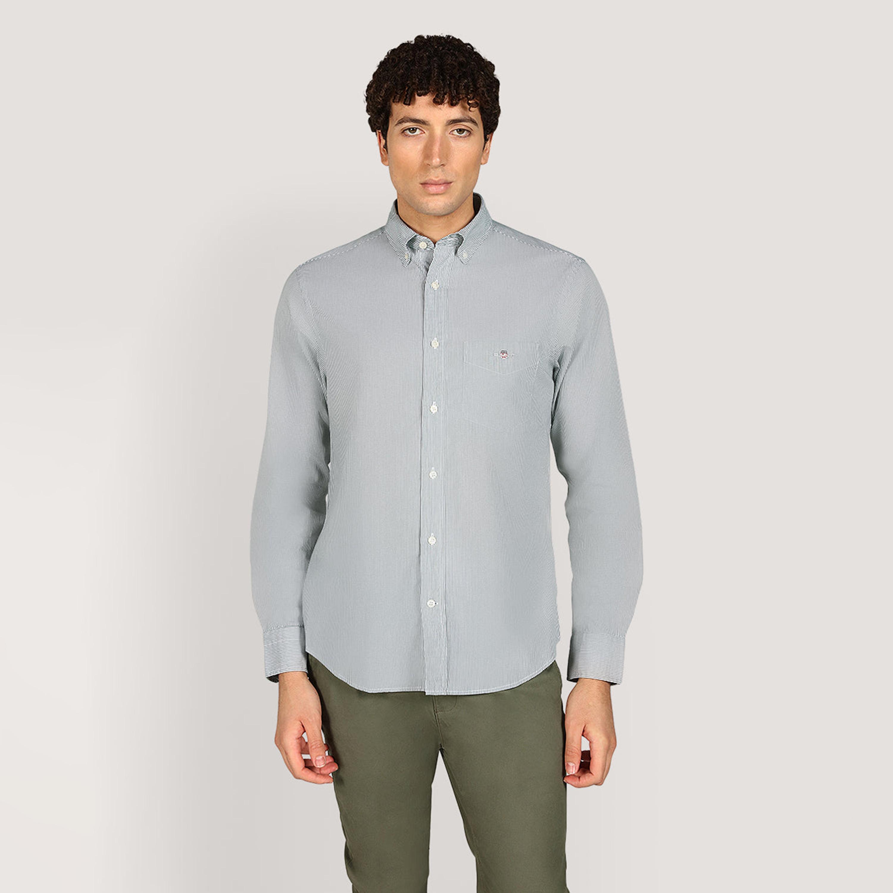 Gant Striped Regular Fit Long Sleeves Poplin Button-Down Collar Men's Shirt-men-clothing-shirts-image-8