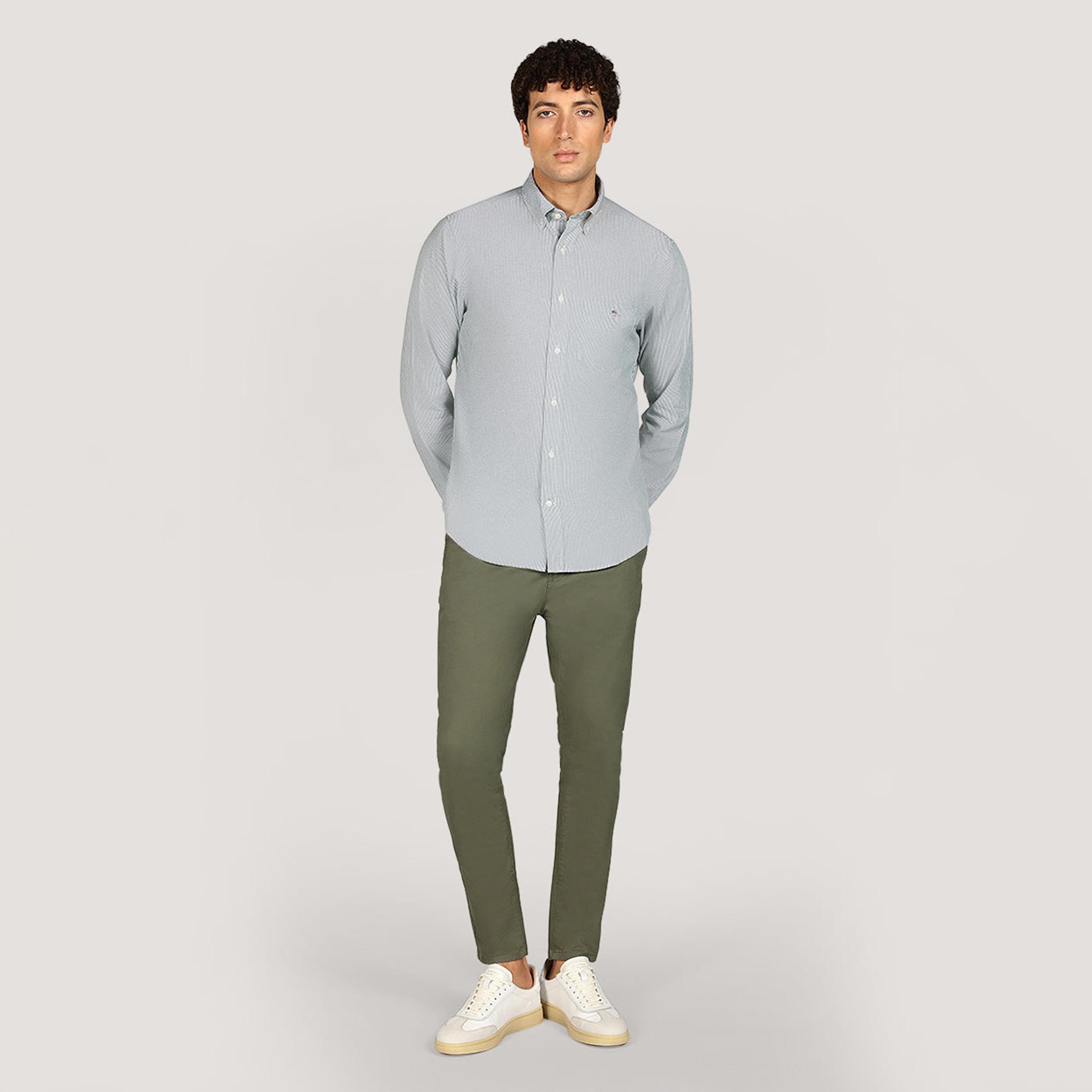 Gant Striped Regular Fit Long Sleeves Poplin Button-Down Collar Men's Shirt-men-clothing-shirts-image-9