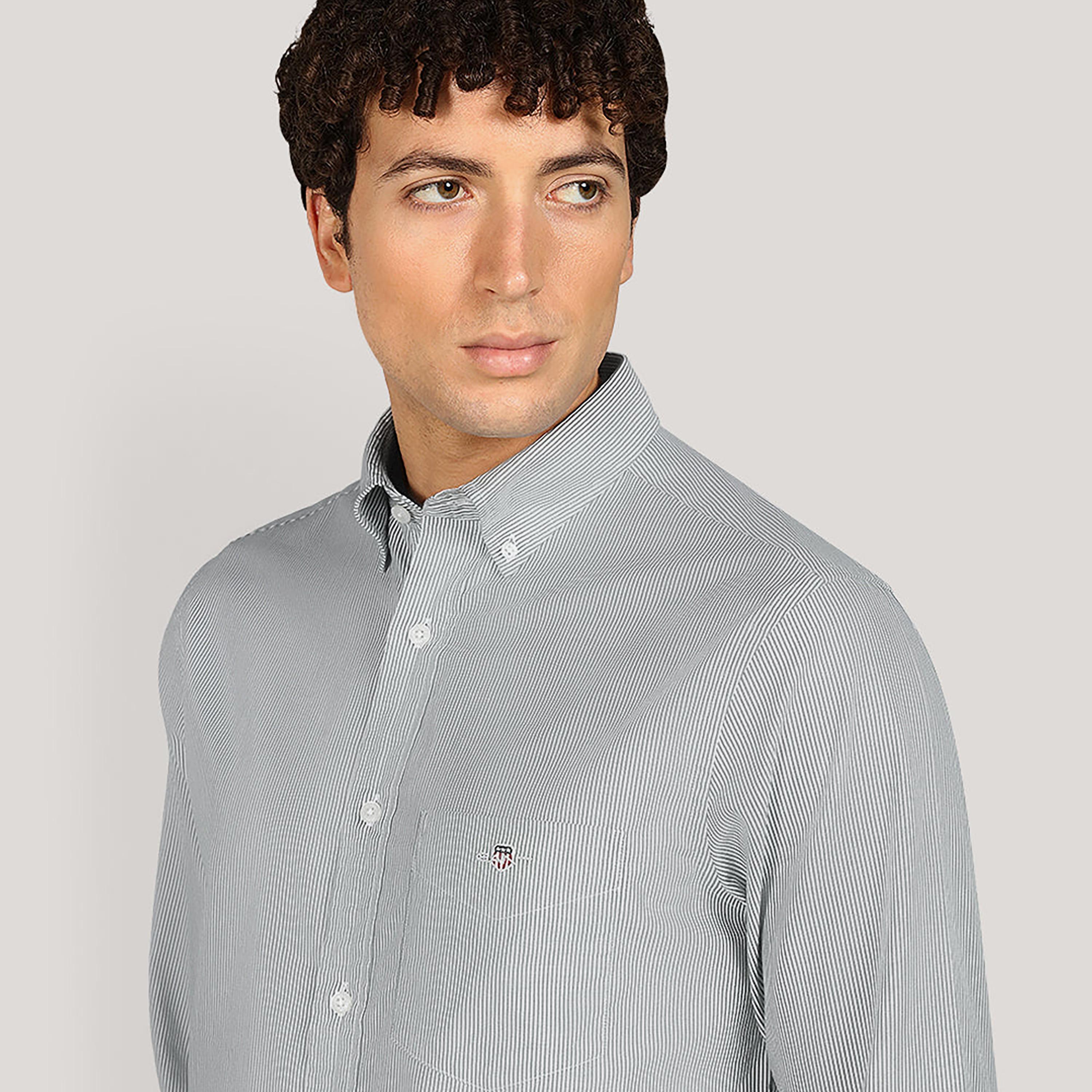 Gant Striped Regular Fit Long Sleeves Poplin Button-Down Collar Men's Shirt-men-clothing-shirts-image-10