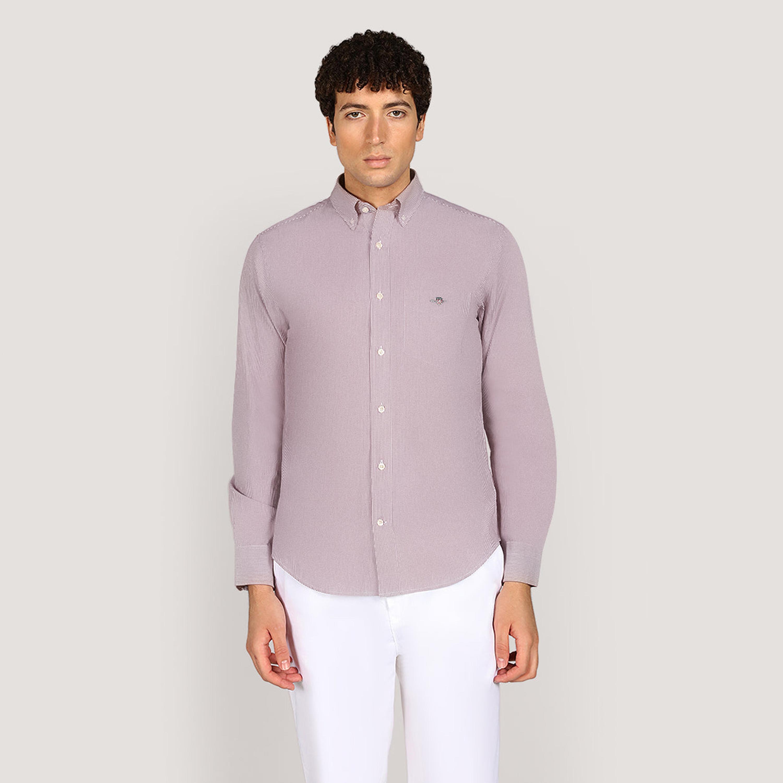 Gant Striped Regular Fit Long Sleeves Poplin Button-Down Collar Men's Shirt-men-clothing-shirts-image-4