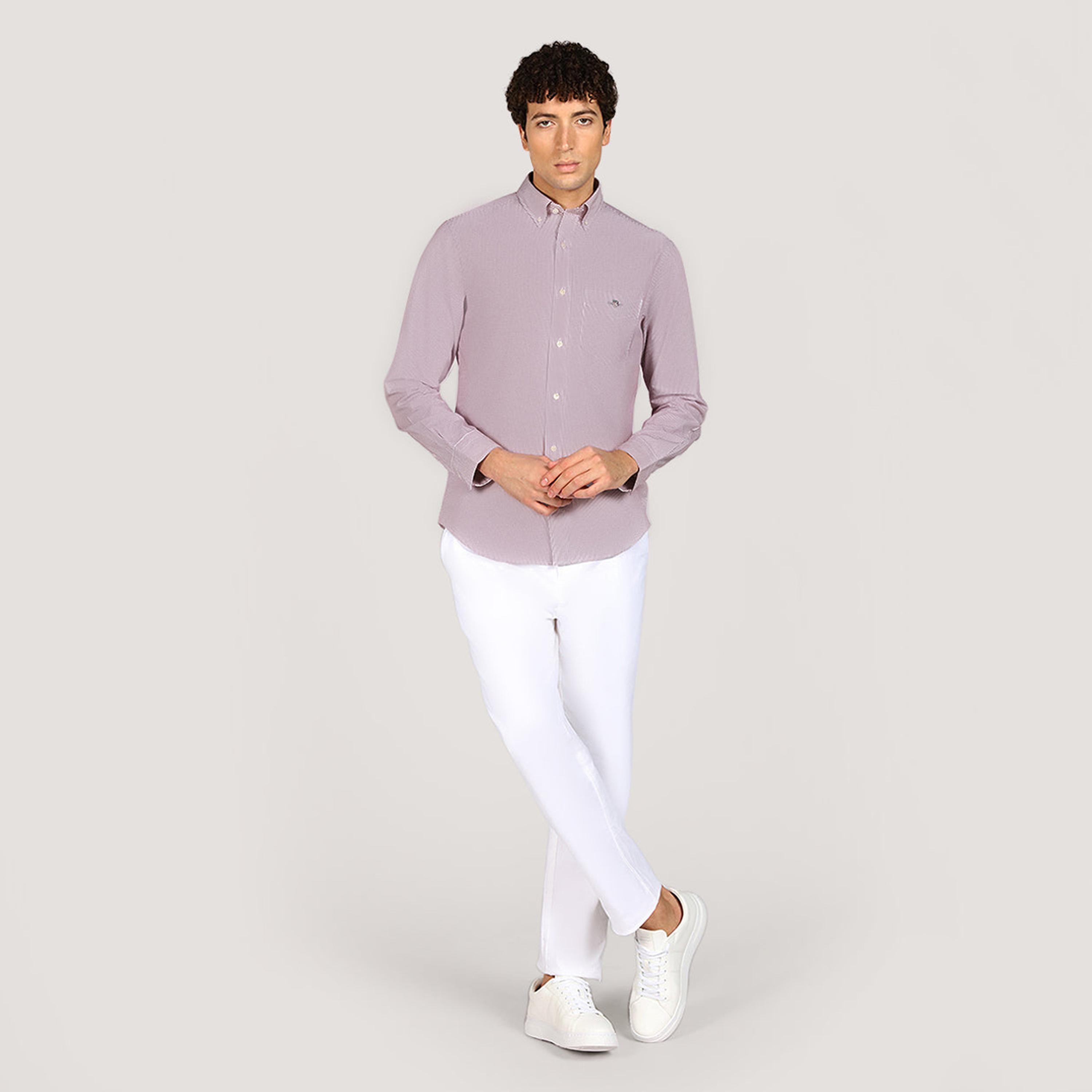 Gant Striped Regular Fit Long Sleeves Poplin Button-Down Collar Men's Shirt-men-clothing-shirts-image-5