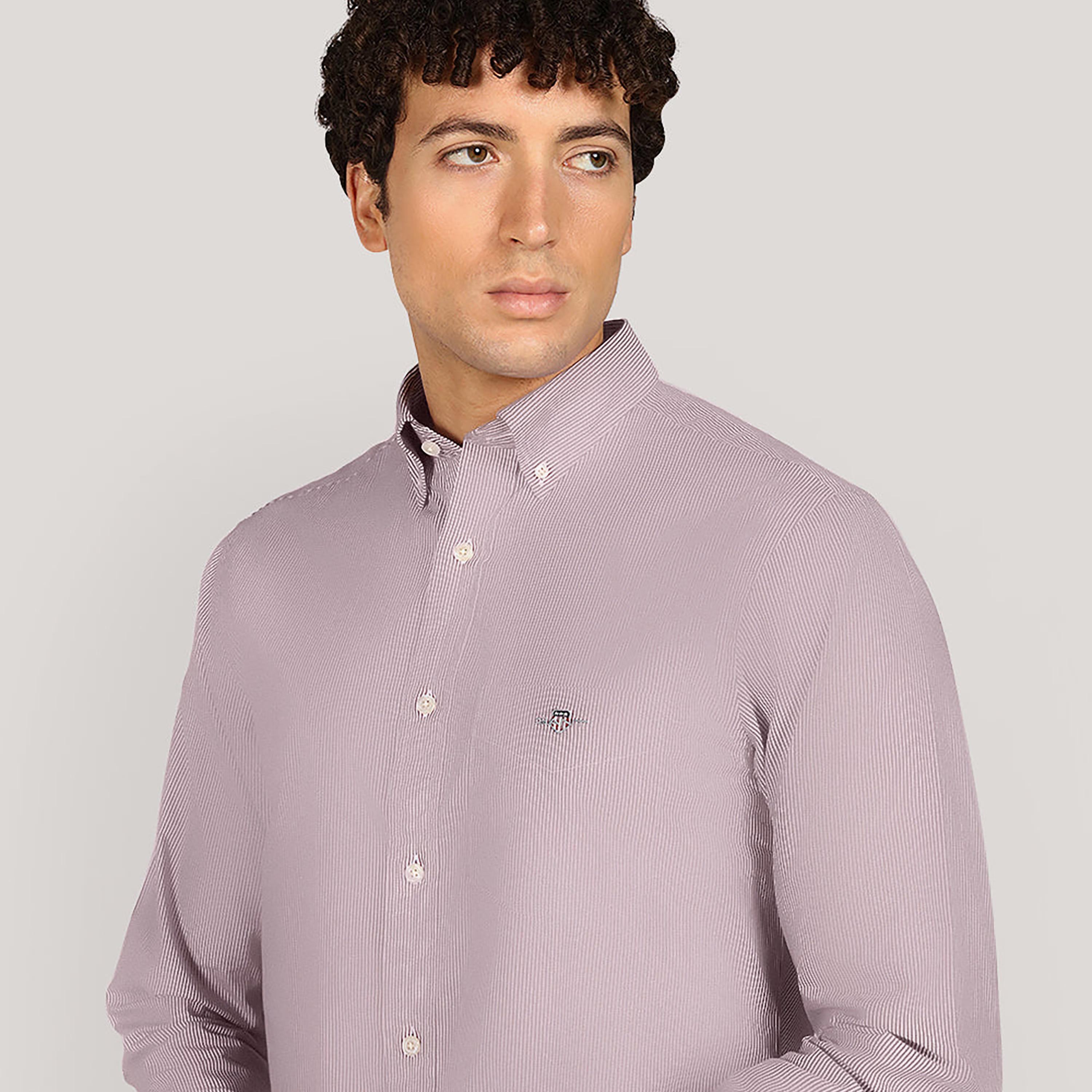 Gant Striped Regular Fit Long Sleeves Poplin Button-Down Collar Men's Shirt-men-clothing-shirts-image-6