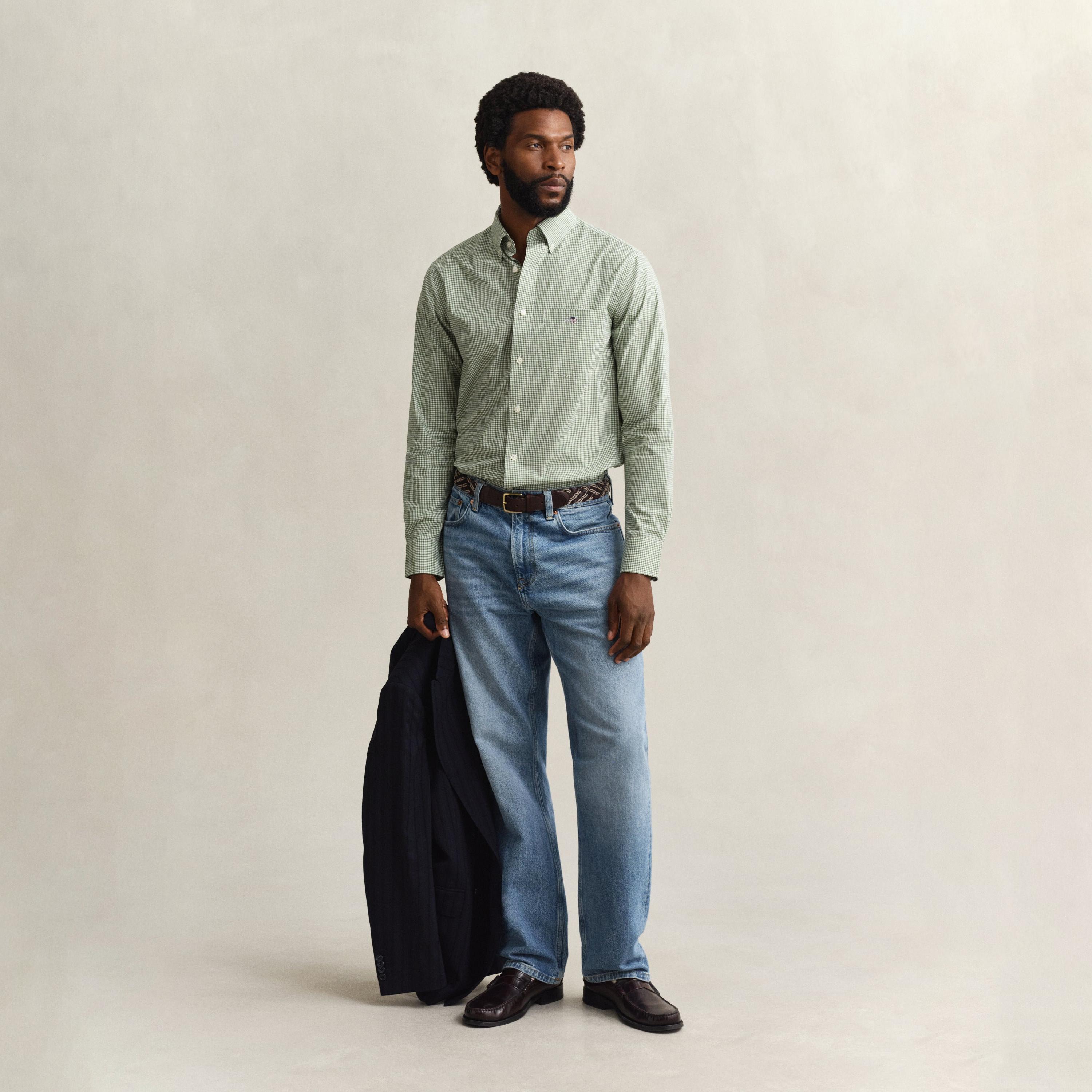Gant Checked Regular Fit Long Sleeves Button-Down Collar Men's Shirt-men-clothing-shirts-image-2