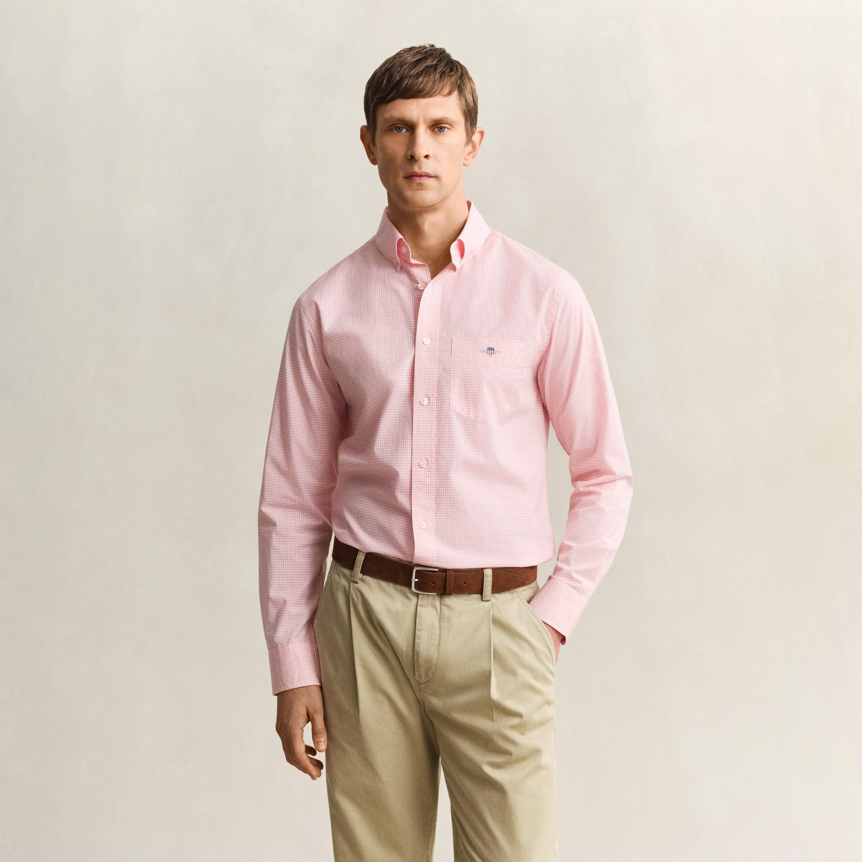 Gant Checked Regular Fit Long Sleeves Button-Down Collar Men's Shirt-men-clothing-shirts-image-11